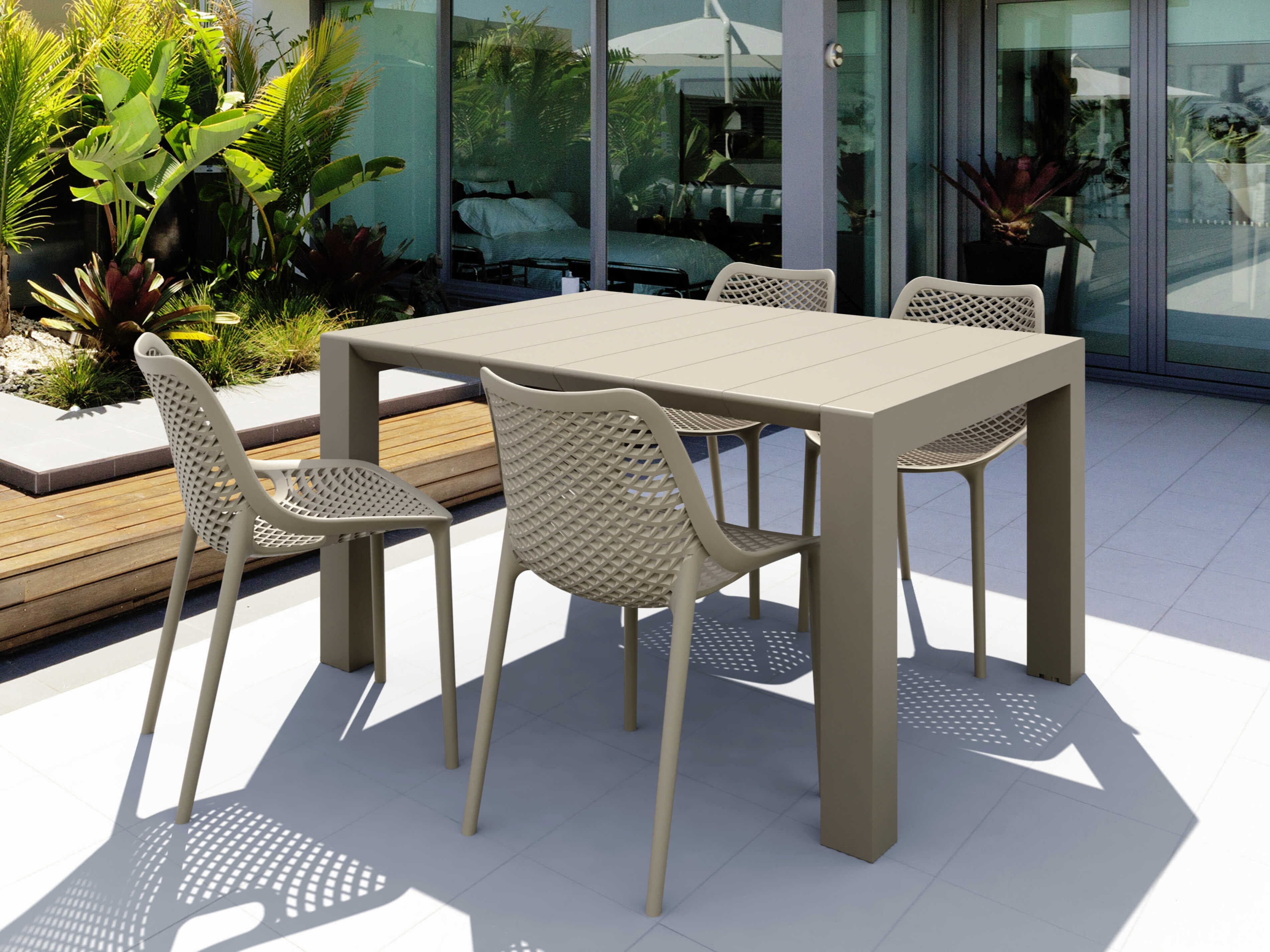 Compamia Air Taupe Polypropylene Dining Set