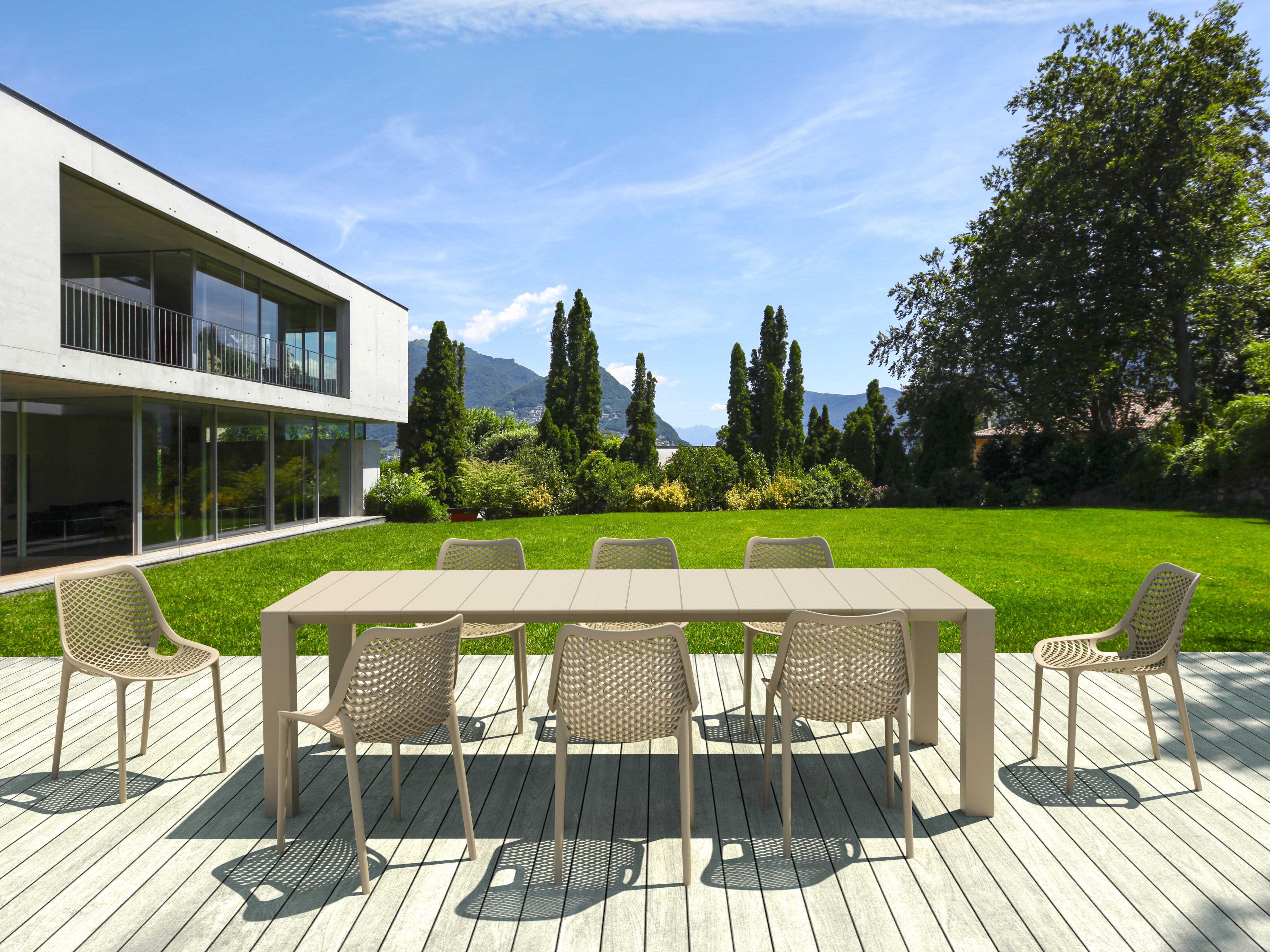 Compamia Air Taupe Polypropylene Dining Set