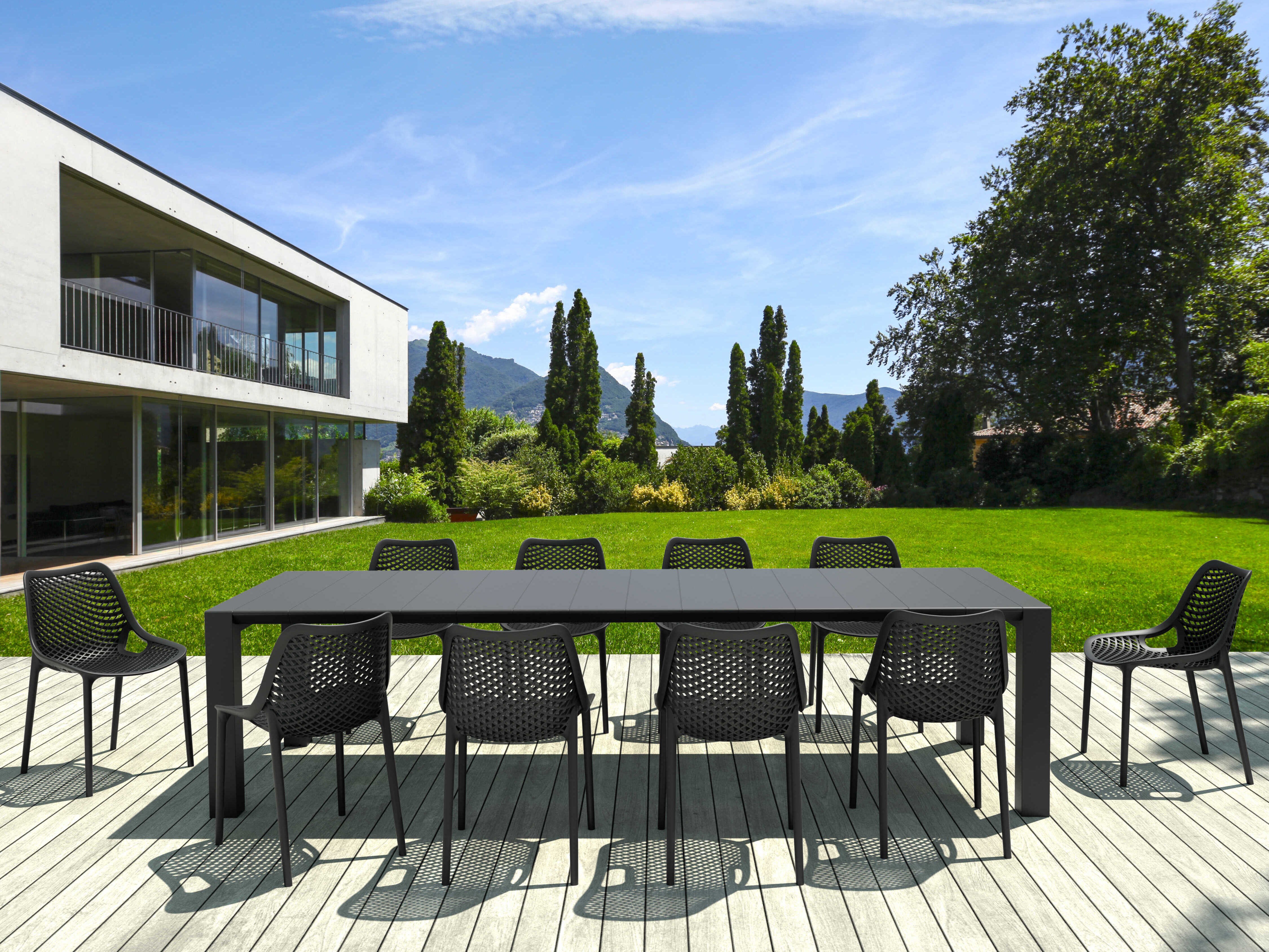 Compamia Air Black Polypropylene Dining Set