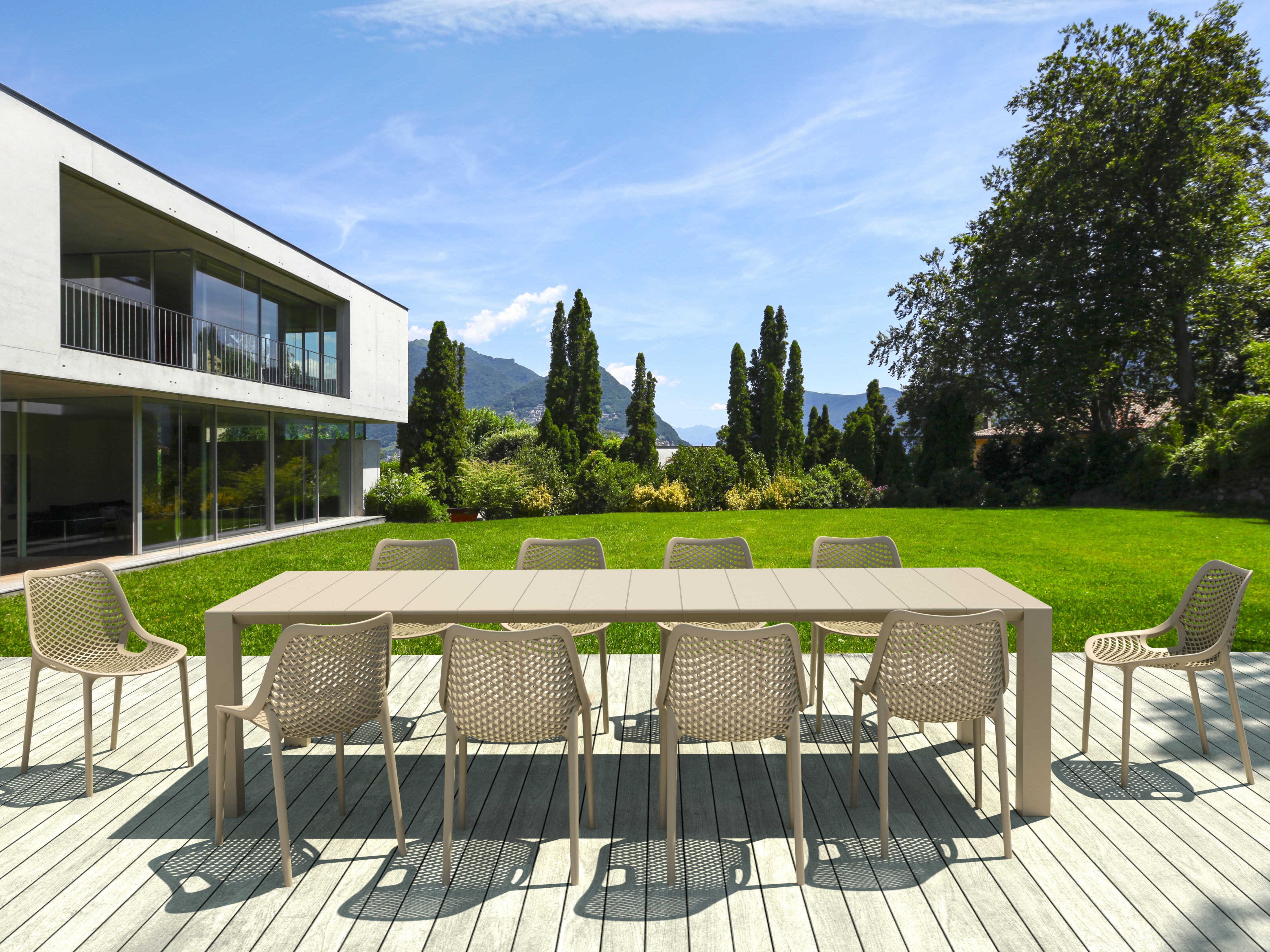 Compamia Air Taupe Polypropylene Dining Set