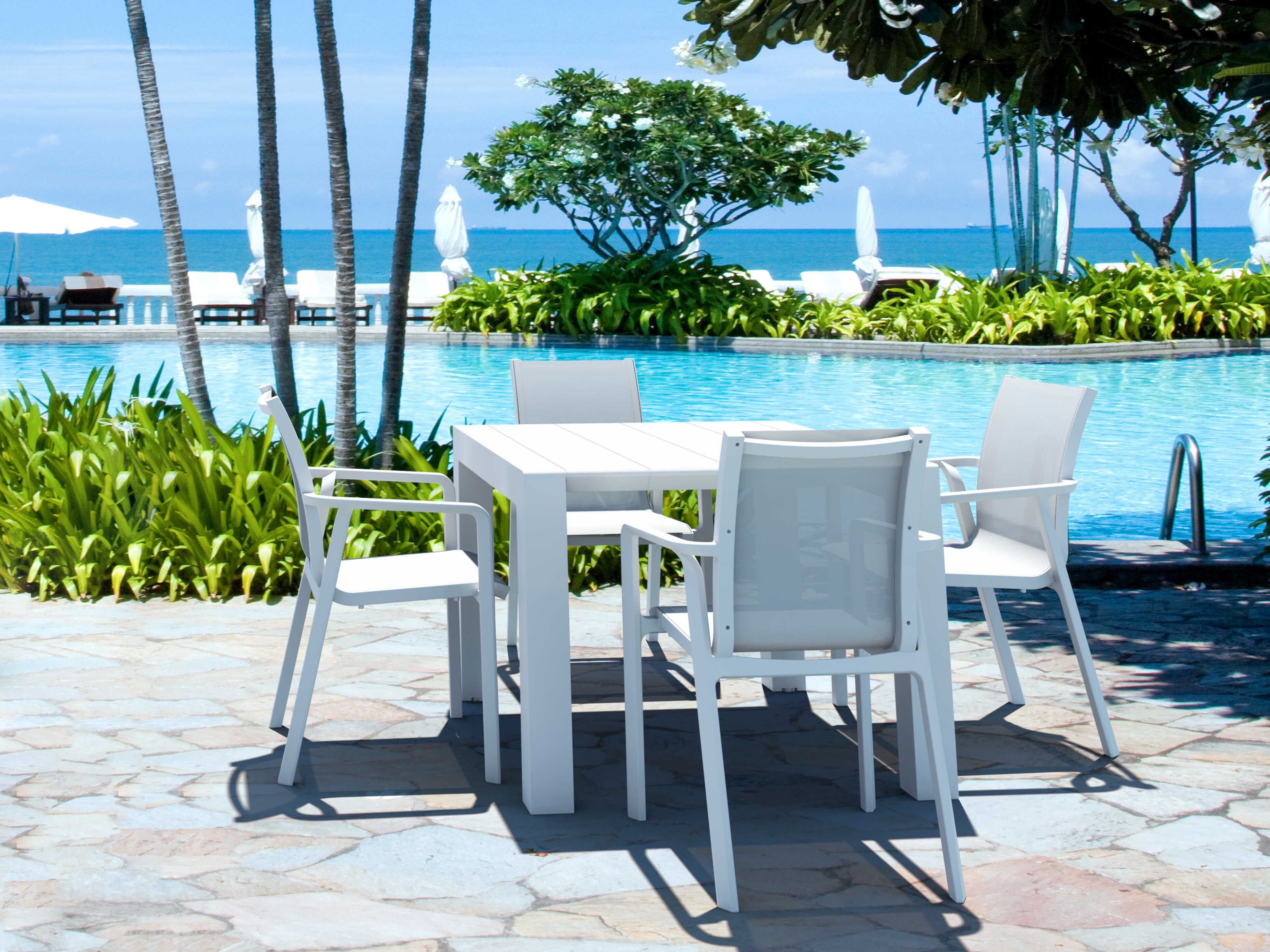 Compamia Pacific White Resin Dining Set