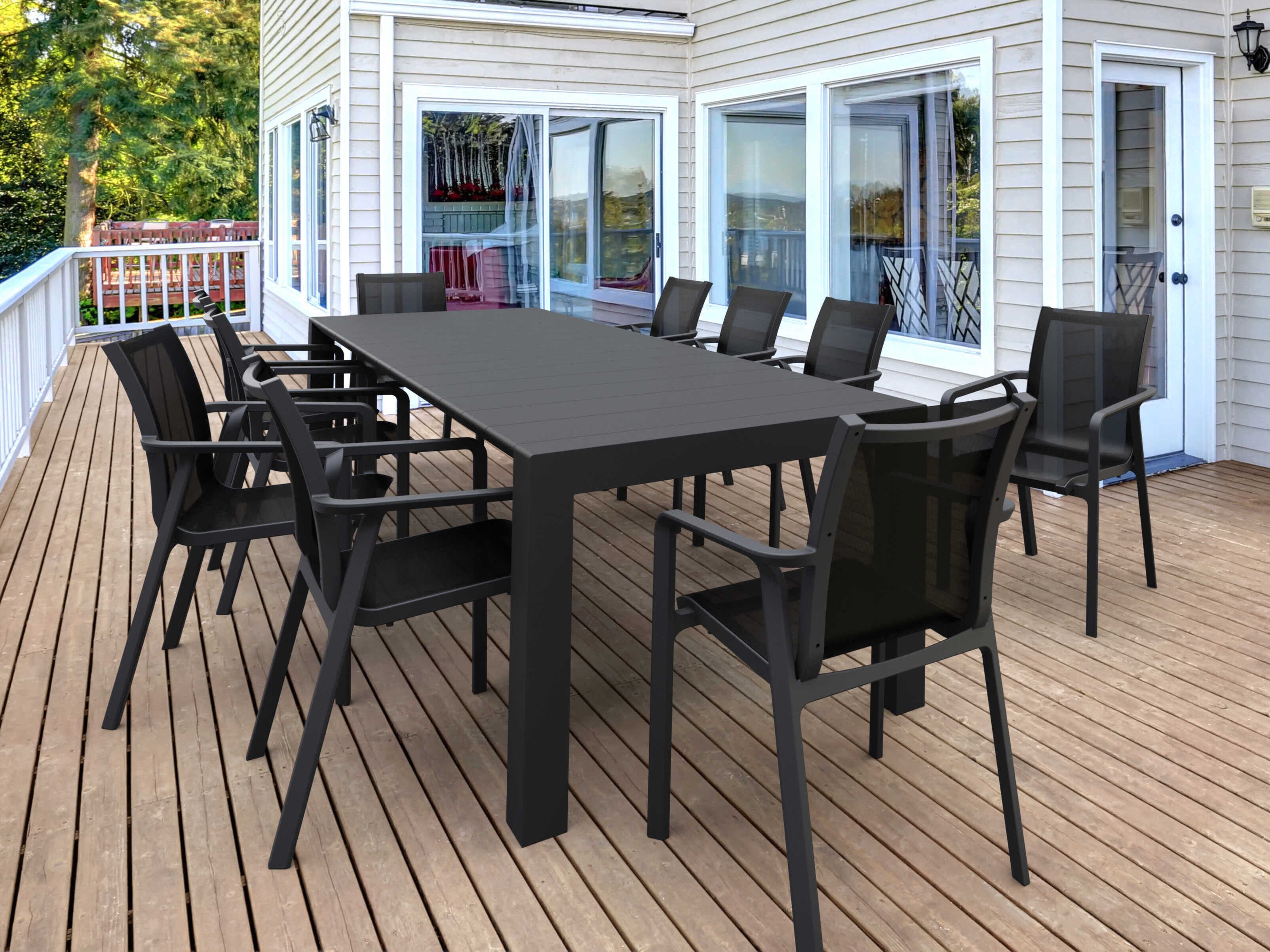Compamia Pacific Black Resin Dining Set