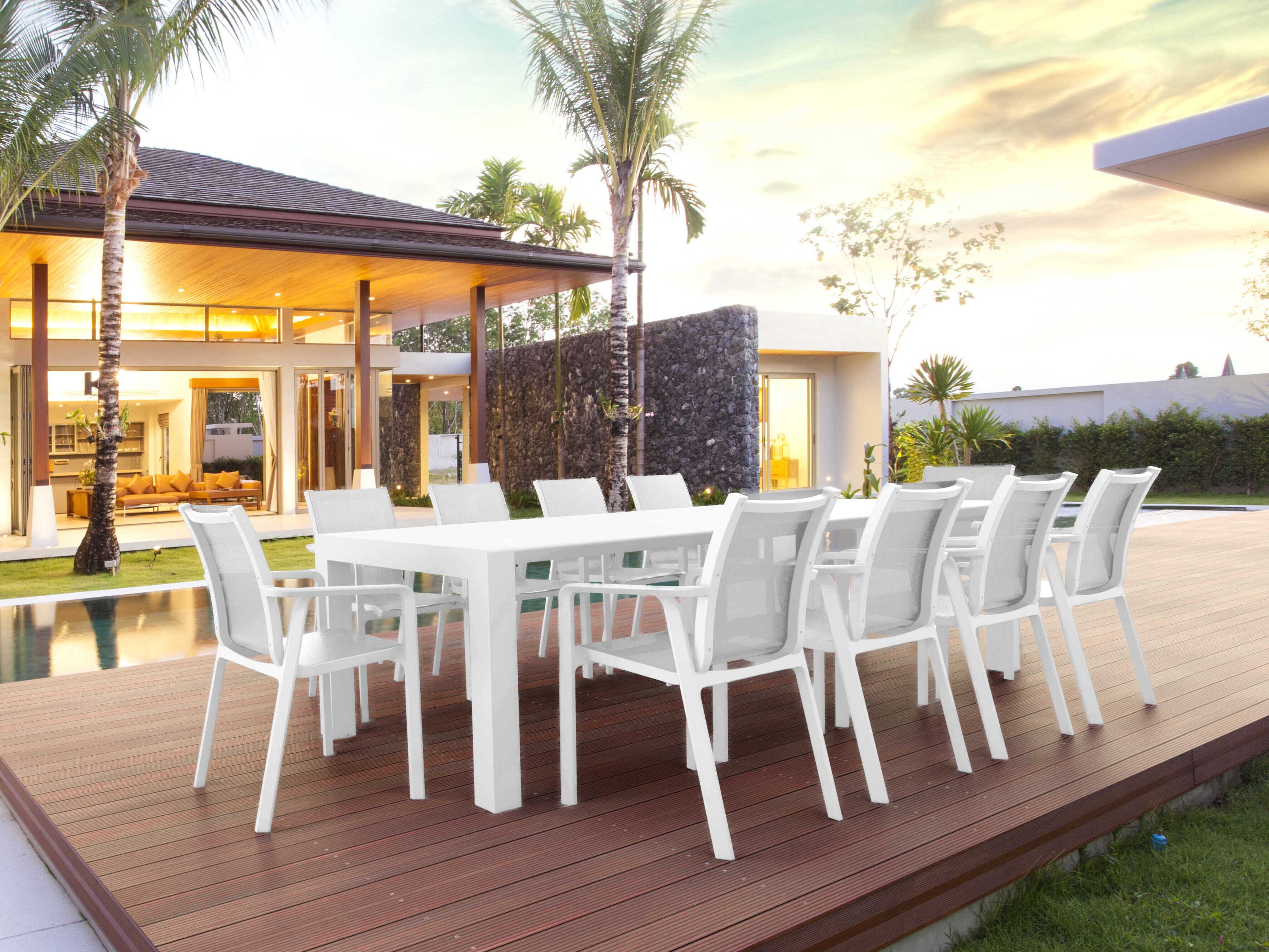 Compamia Pacific White Resin Dining Set