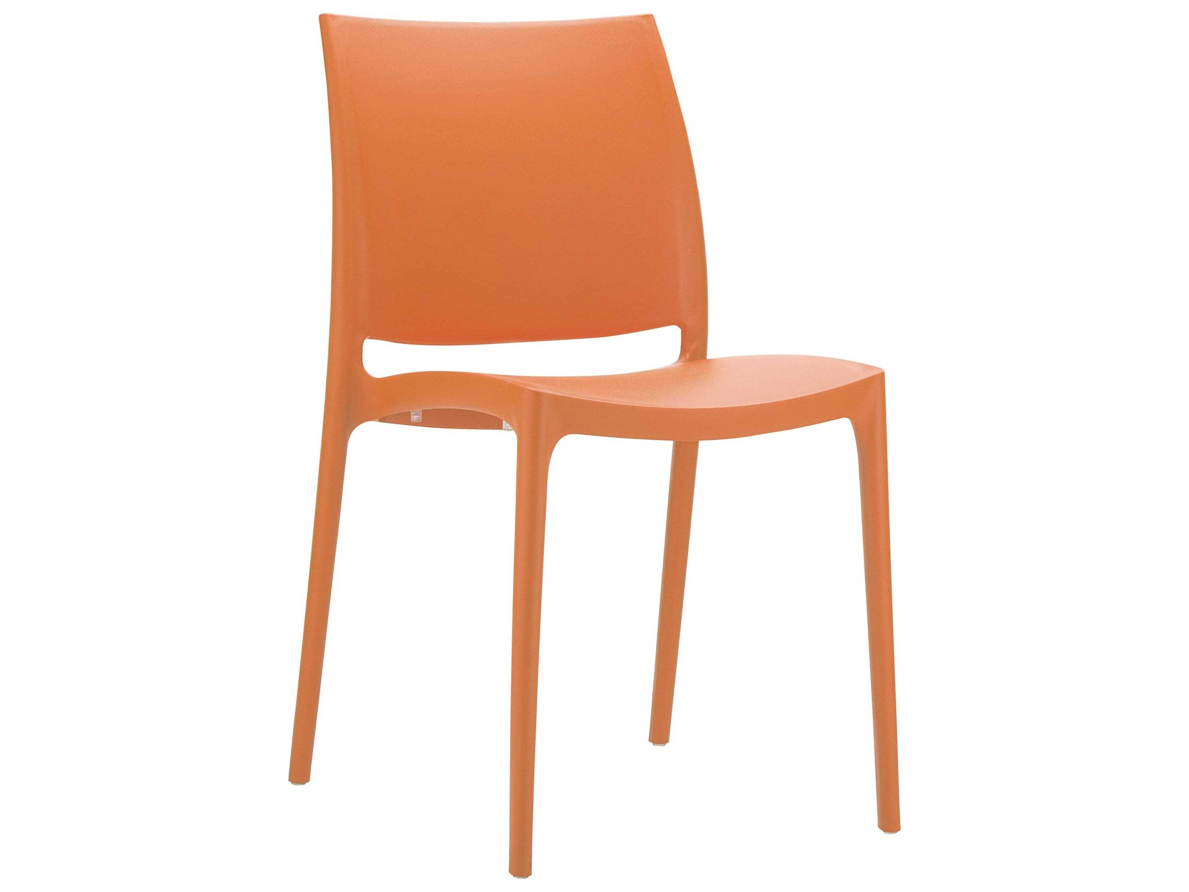 Compamia Maya Orange Resin Dining Chair (Set of 2)