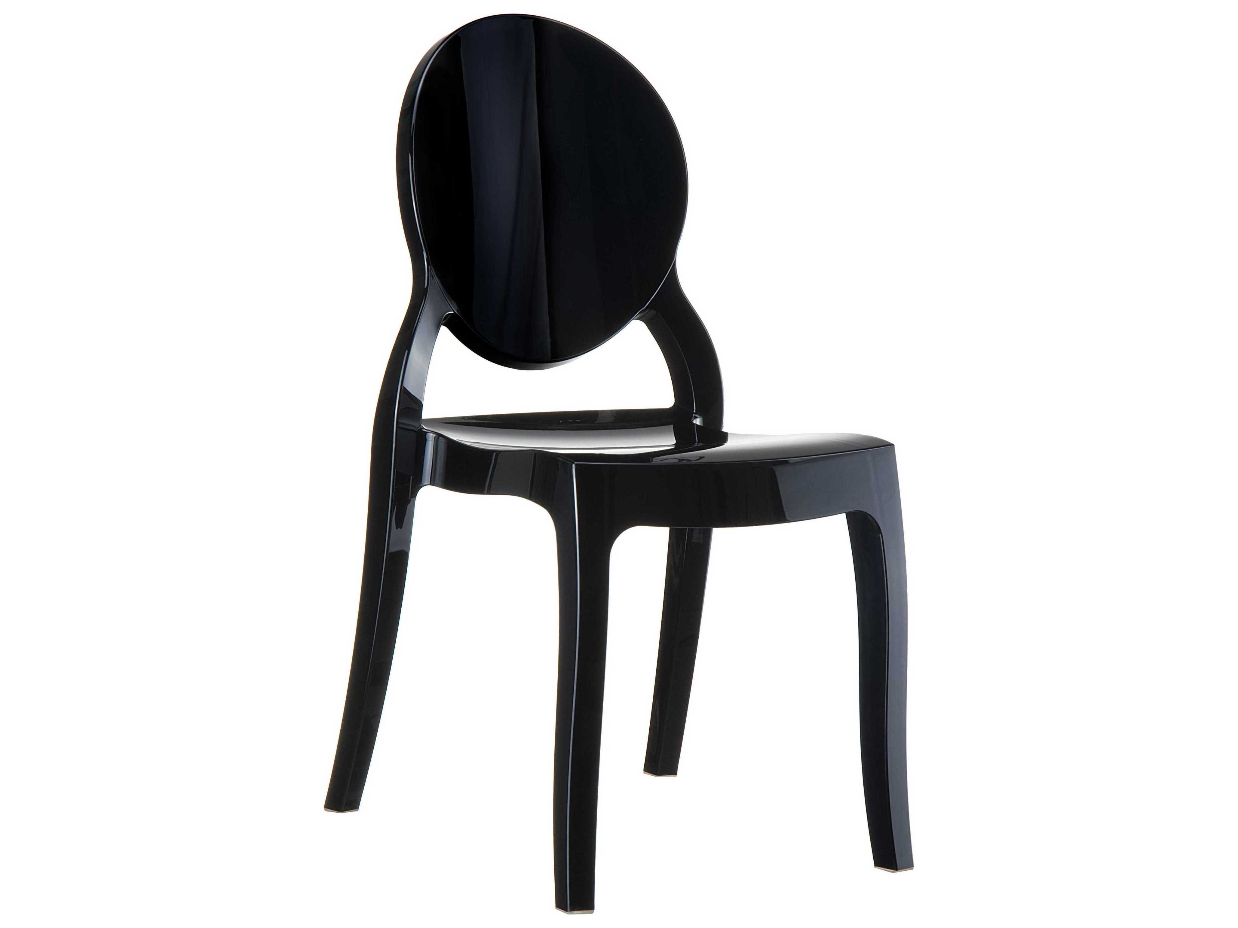Compamia Elizabeth Glossy Black Dining Chair (Set of 2)