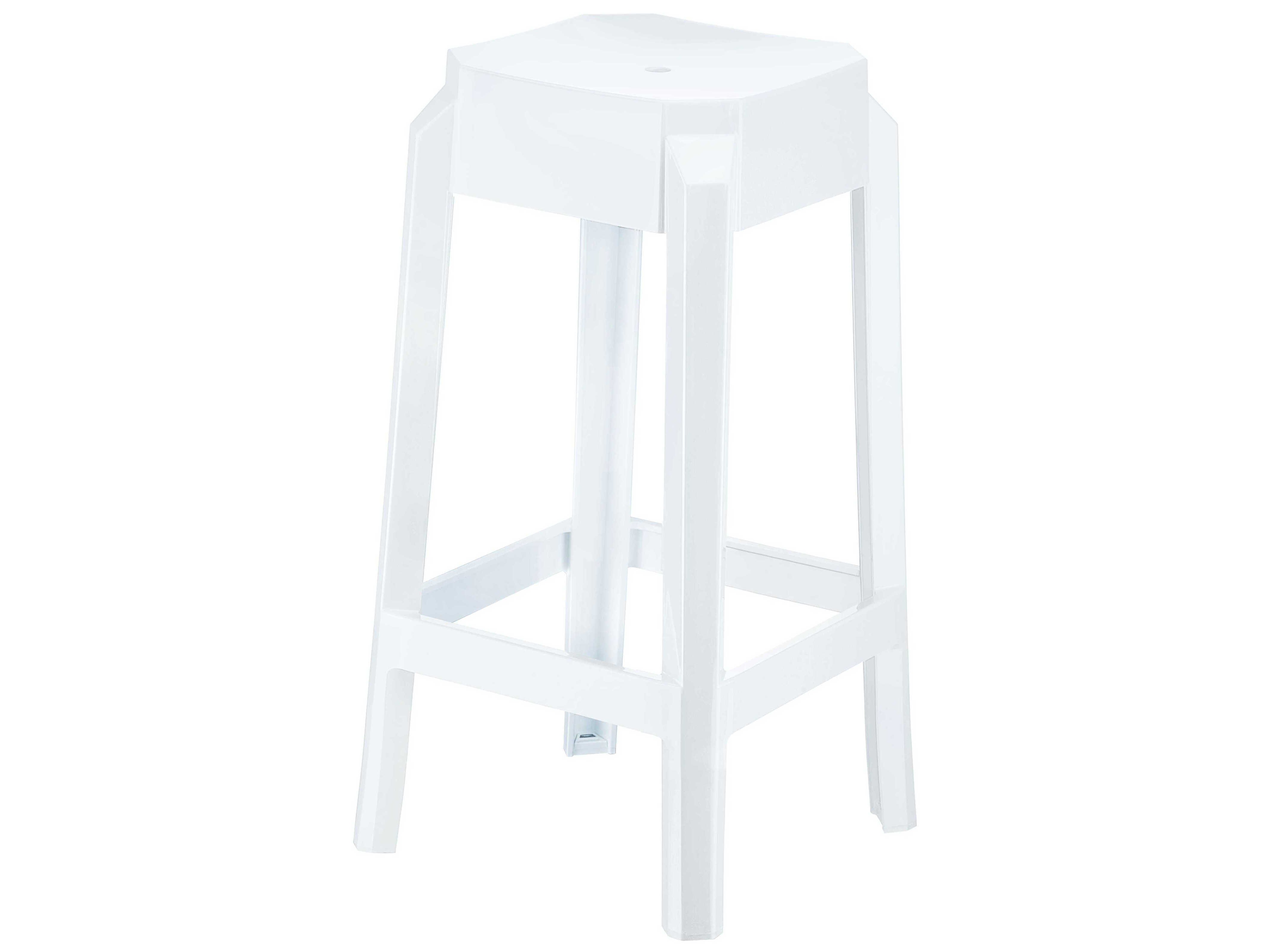 Compamia Fox Glossy White Counter Stool (Set of 2)