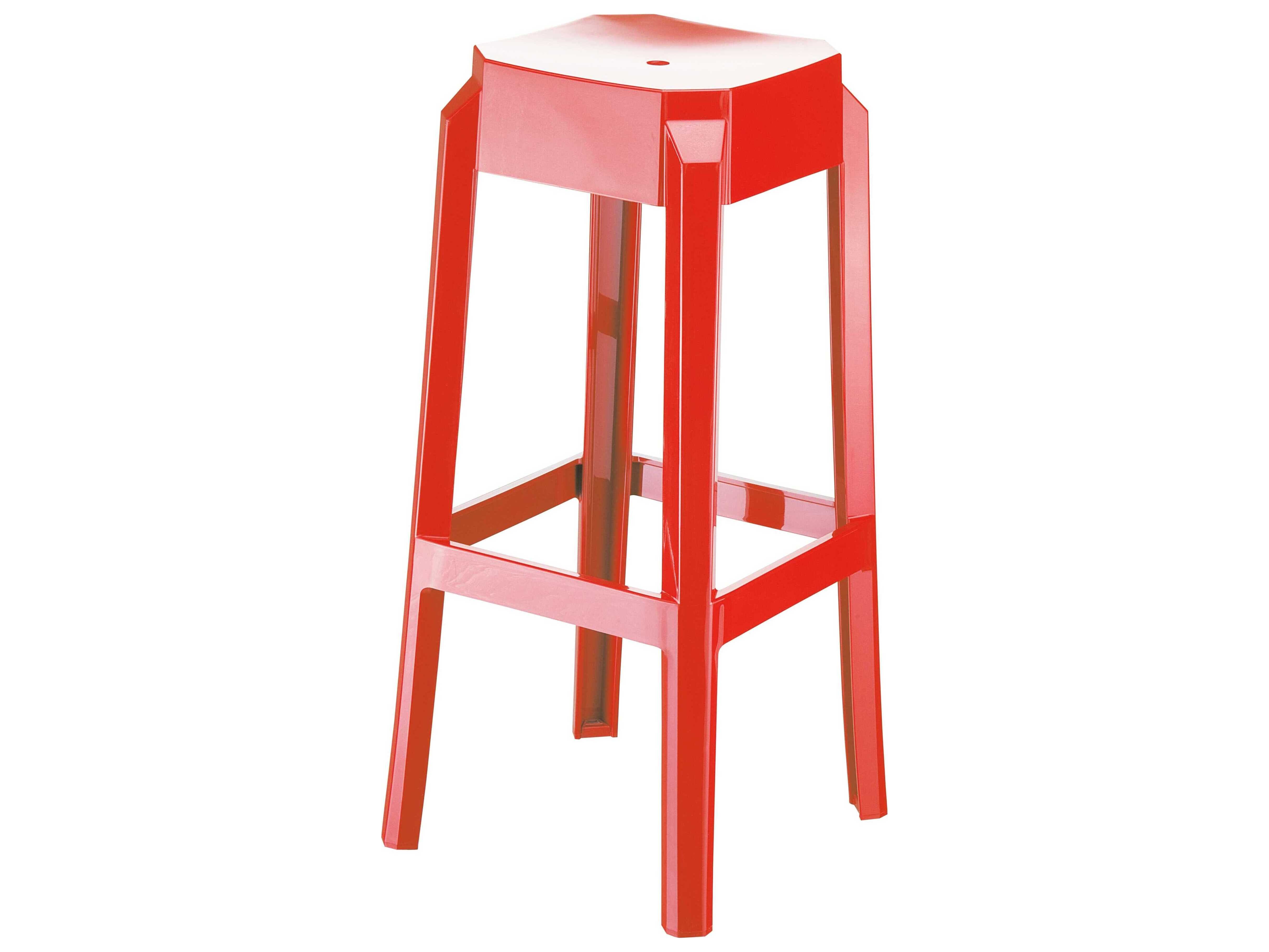 Compamia Fox Glossy Red Bar Stool (Set of 2)