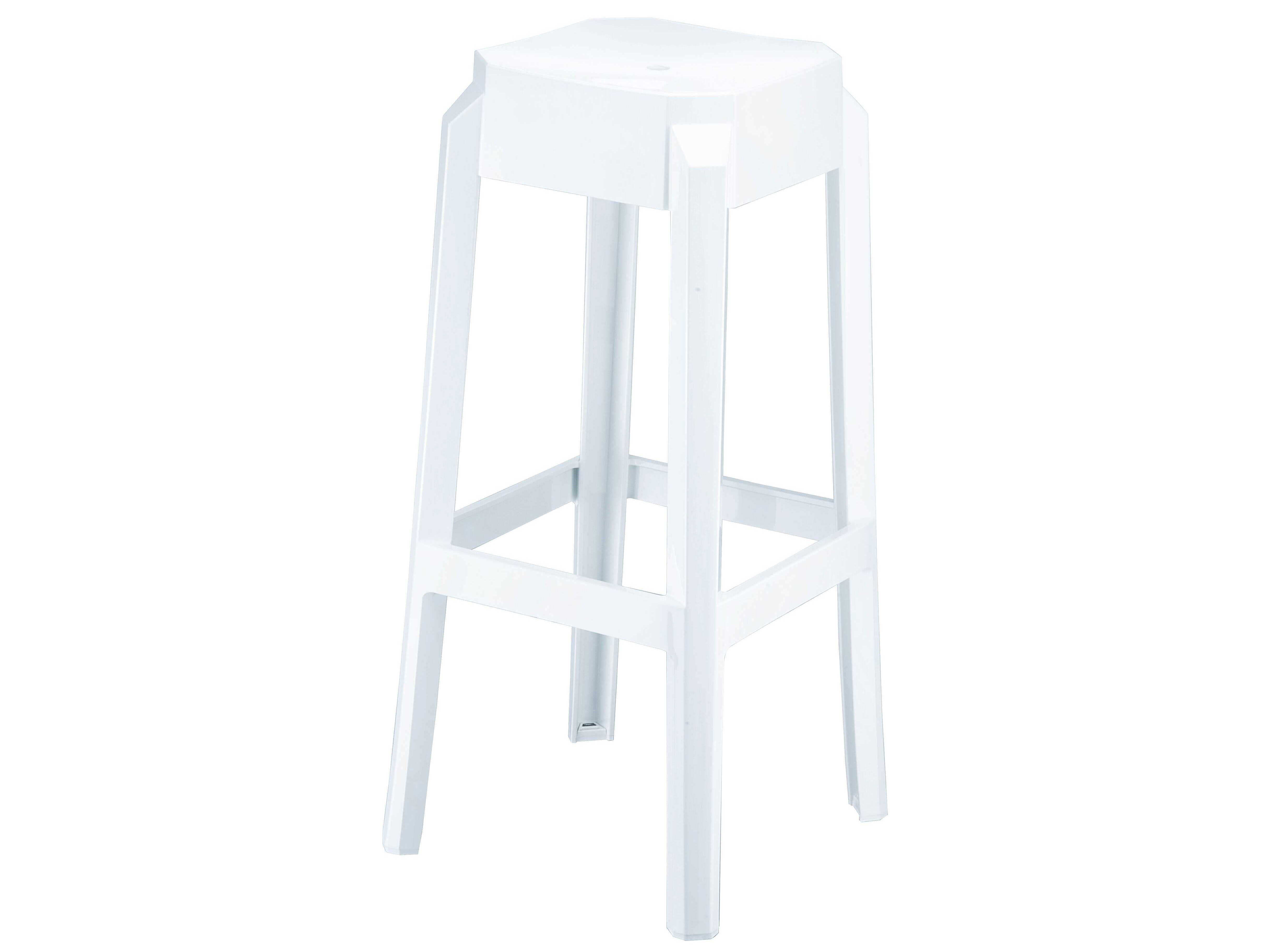 Compamia Fox Glossy White Bar Stool (Set of 2)