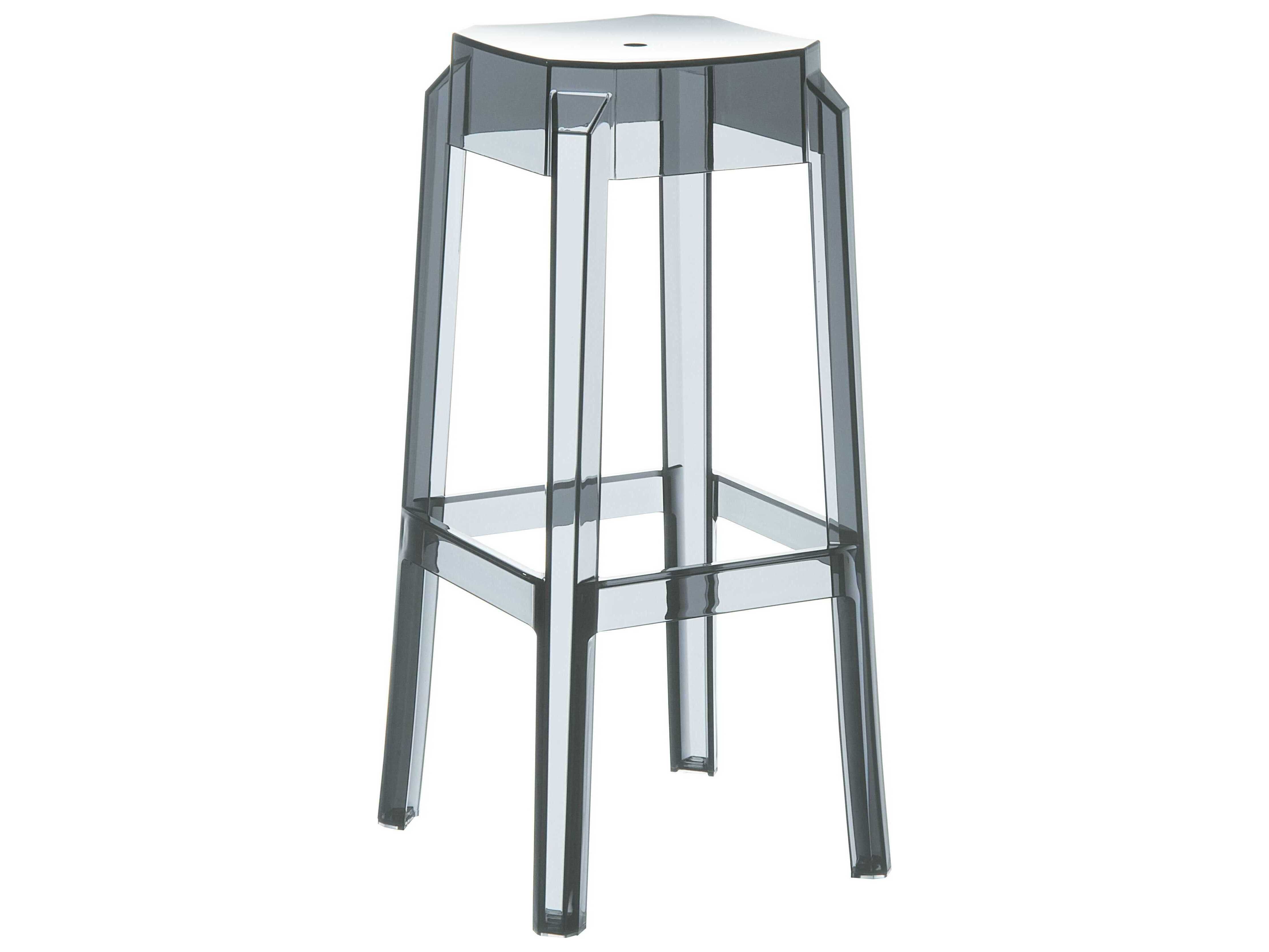 Compamia Fox Transparent Smoke Gray Bar Stool (Set of 2)