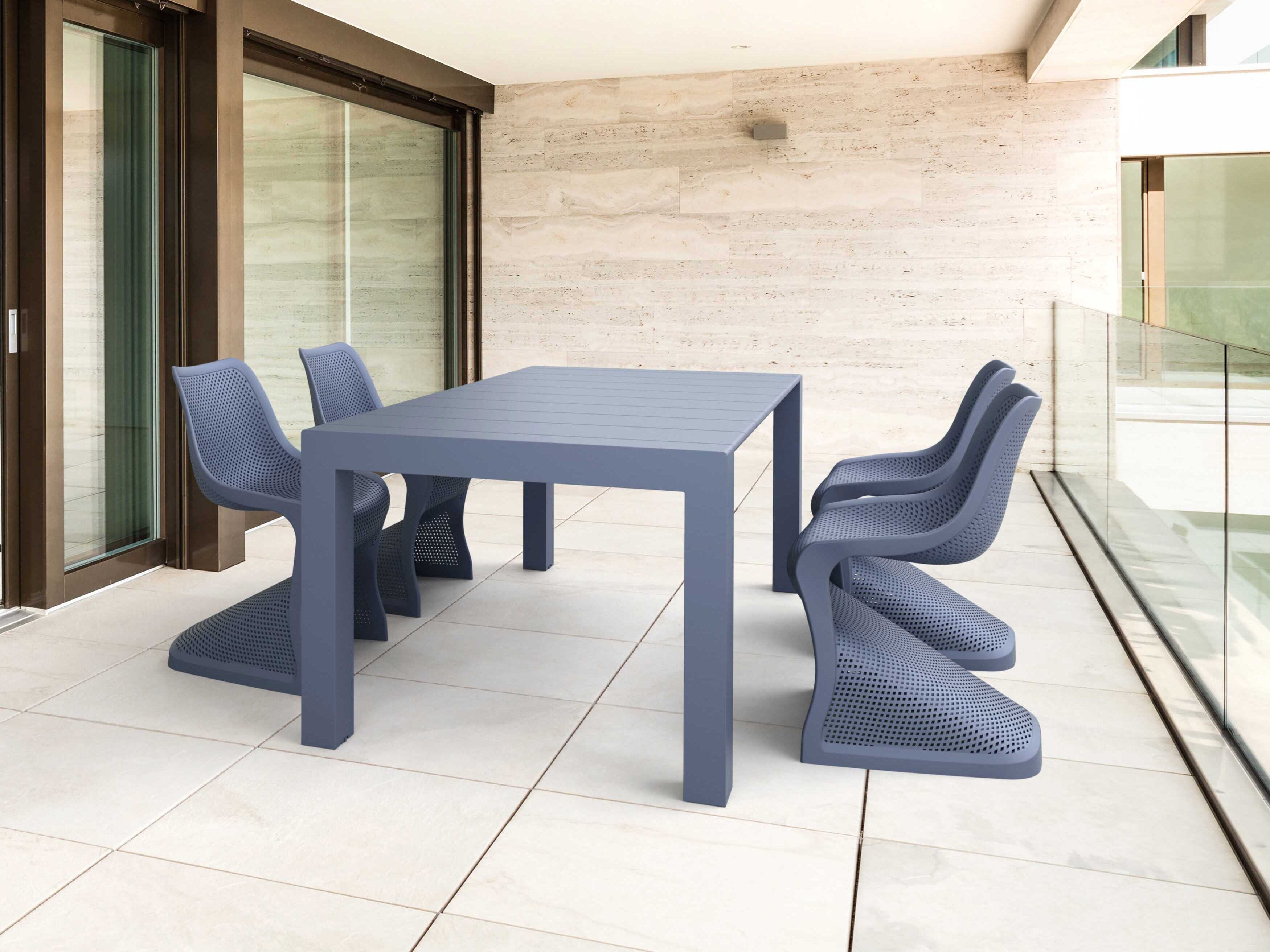 Compamia Bloom Dark Gray Resin Dining Set