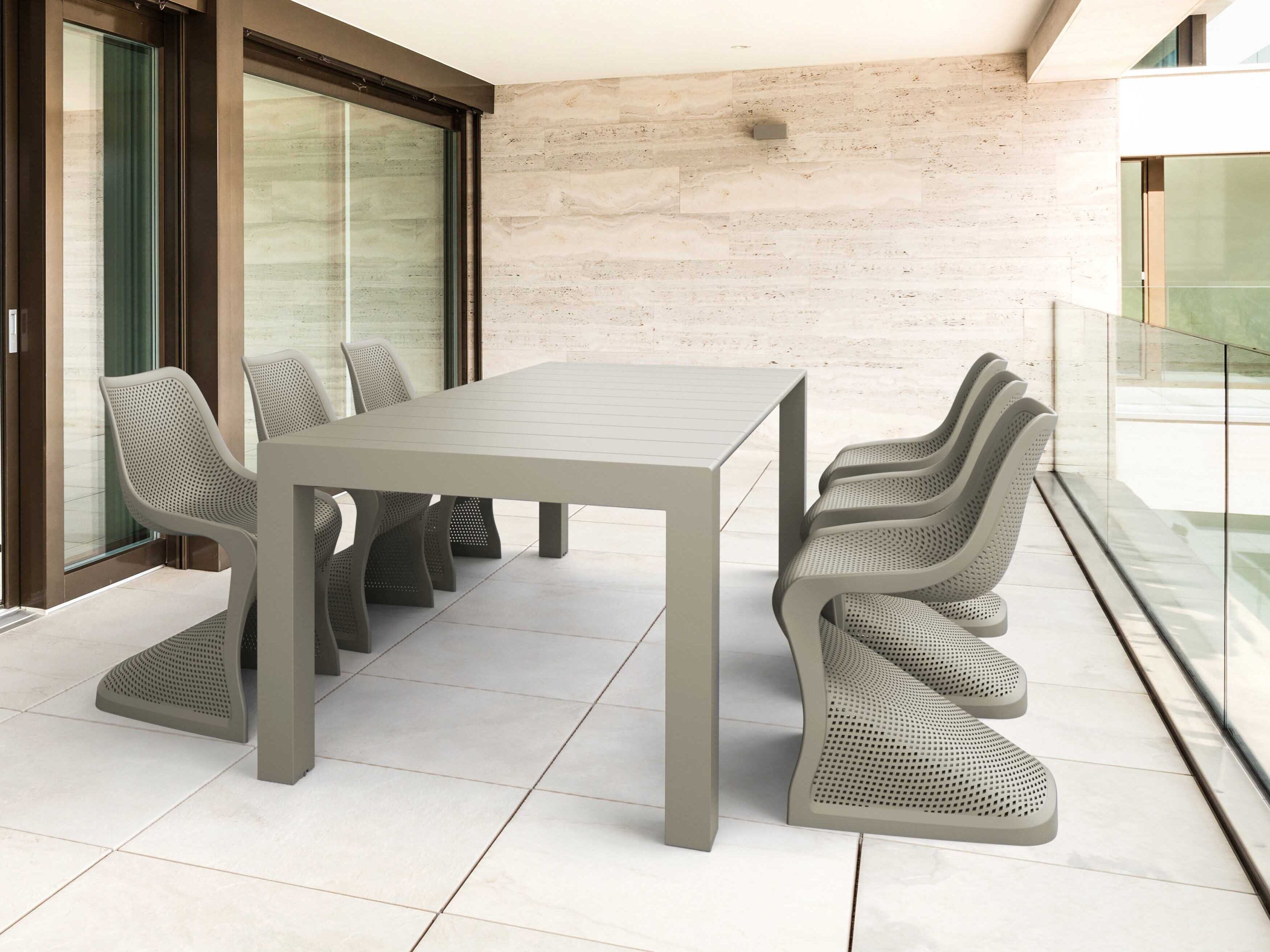 Compamia Bloom Taupe Resin Dining Set