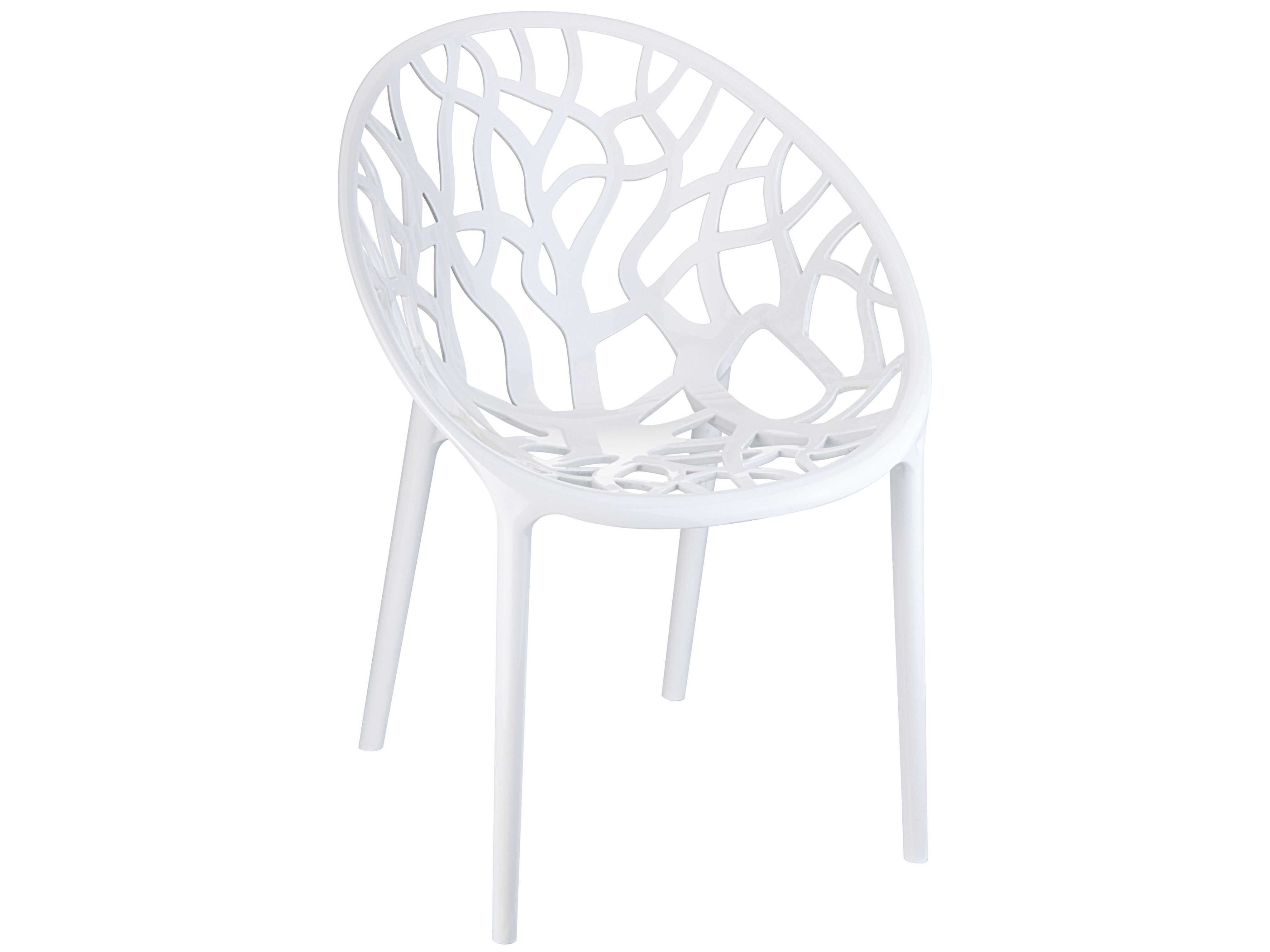 Compamia Crystal Glossy White Dining Chair (Set of 2)