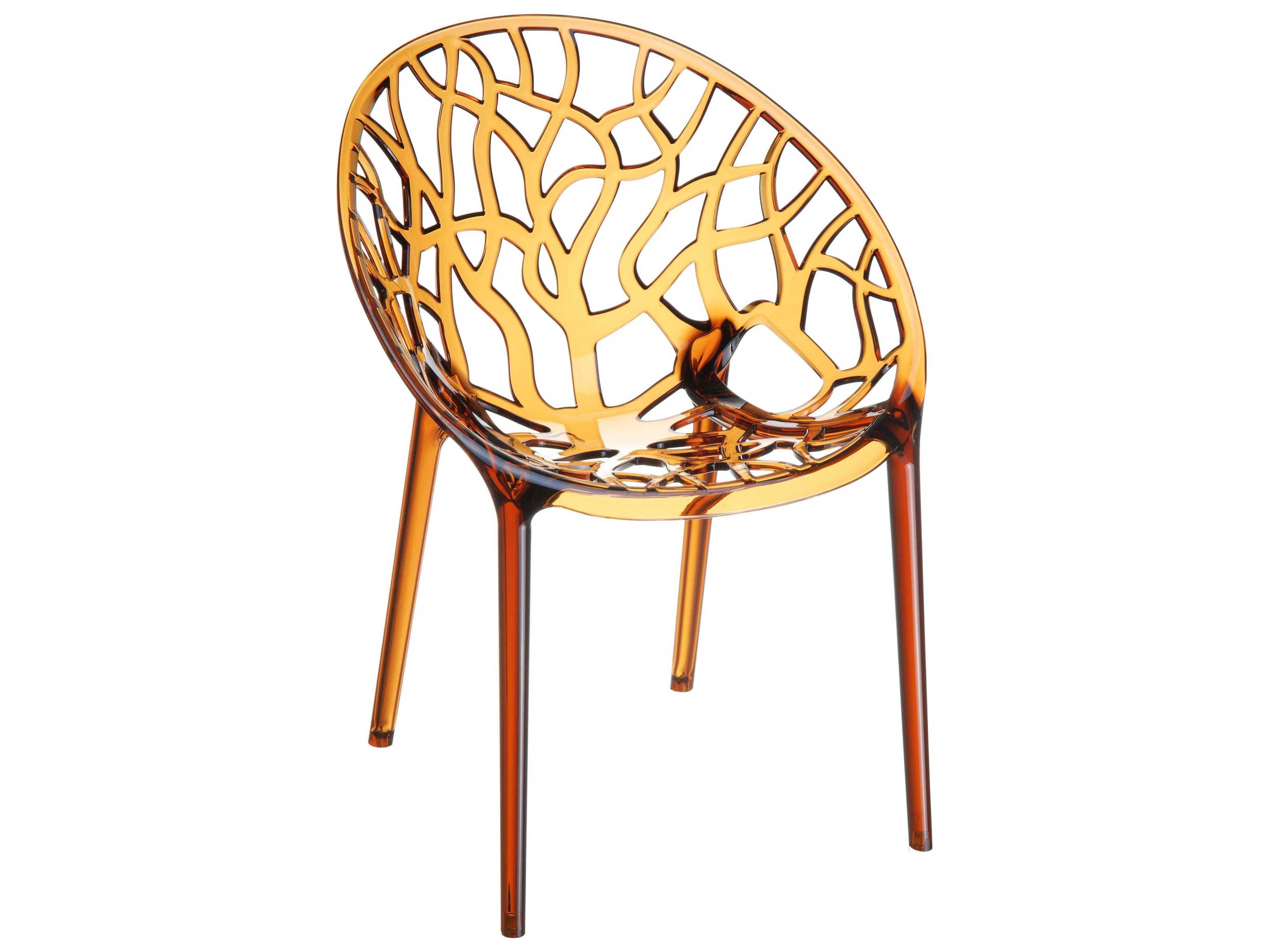 Compamia Crystal Transparent Amber Dining Chair (Set of 2)