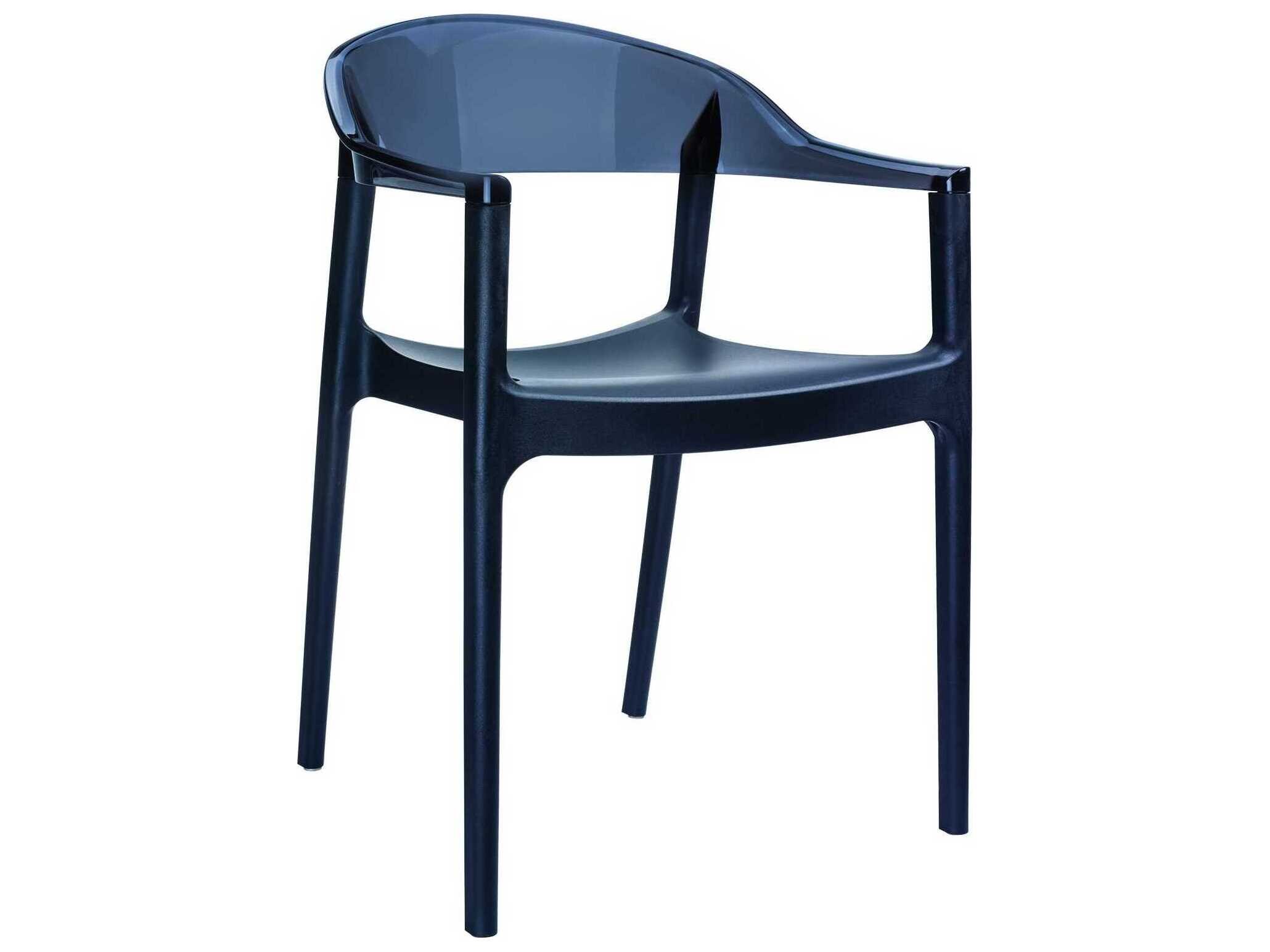 Compamia Carmen Black Transparent Polypropylene Dining Chair (Set of 2)