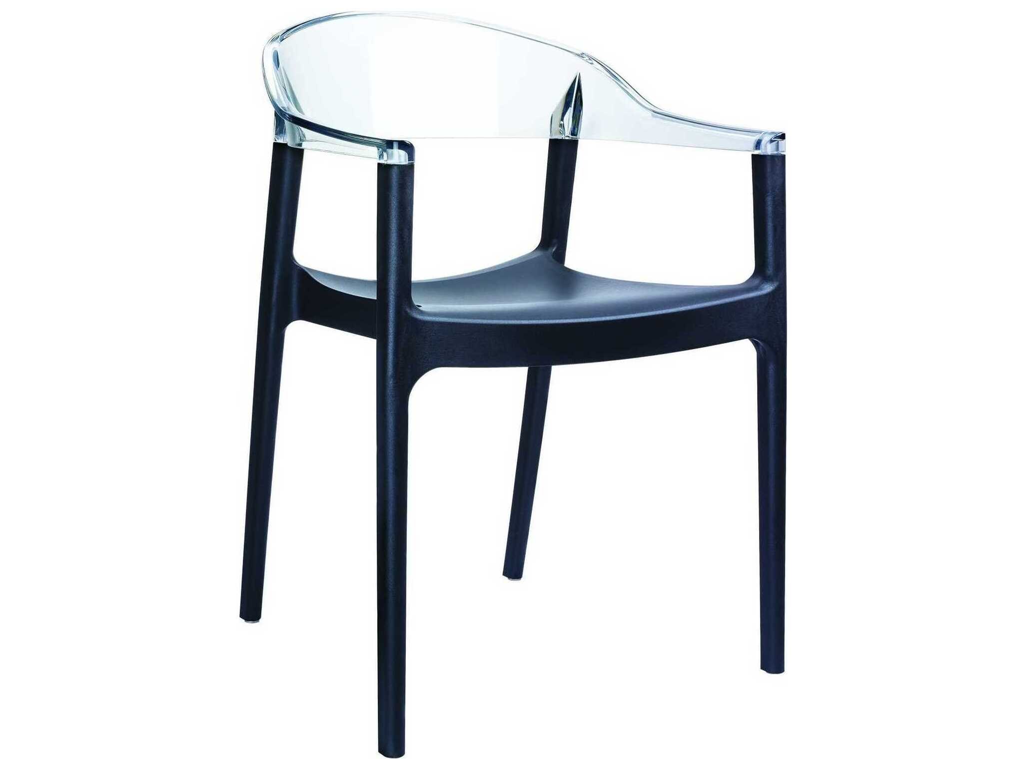 Compamia Carmen Black Transparent Clear Polypropylene Dining Chair (Set of 2)