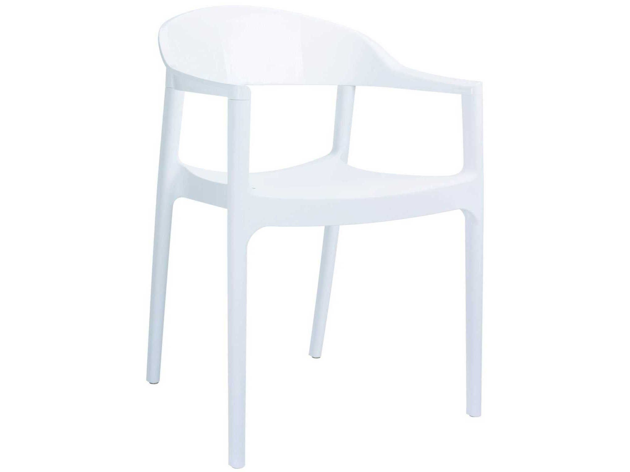 Compamia Carmen White Glossy Polypropylene Dining Chair (Set of 2)