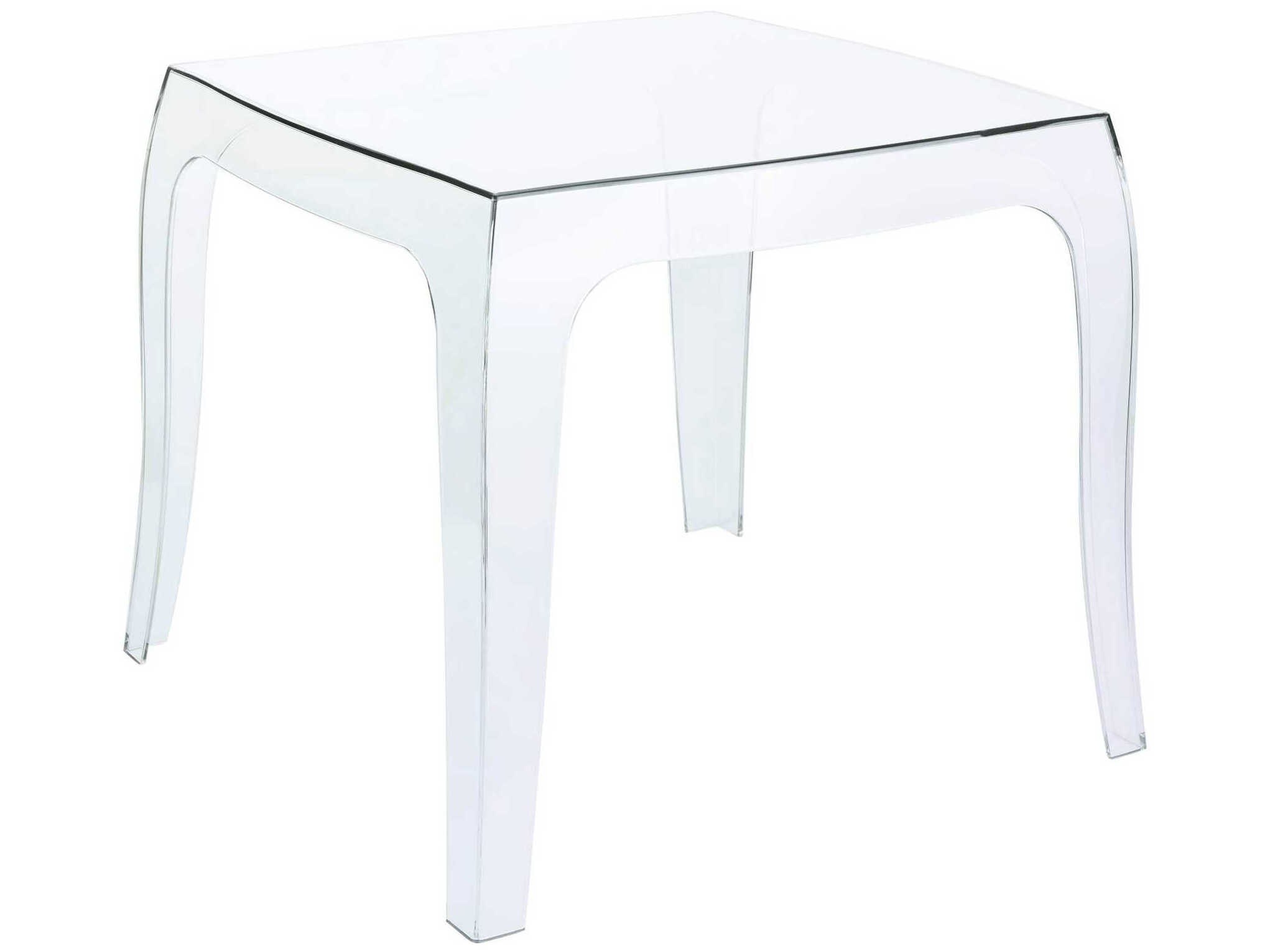 Compamia Queen Transparent Clear Square End Table
