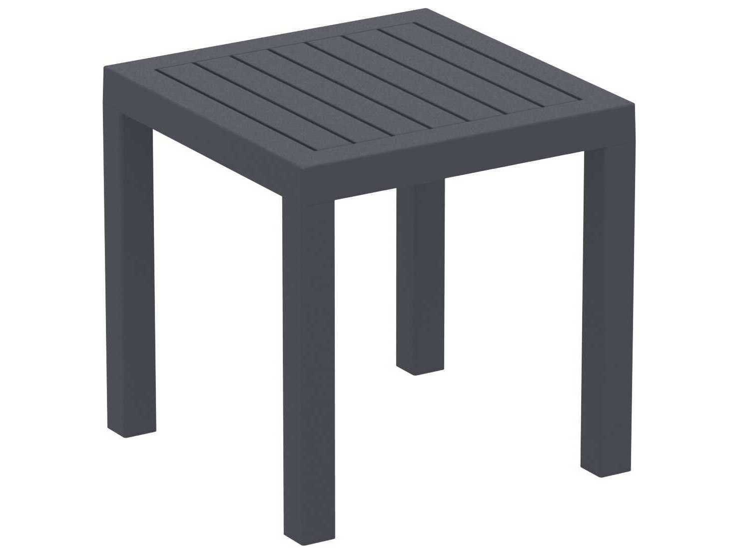 Compamia Ocean Dark Gray Resin Square End Table