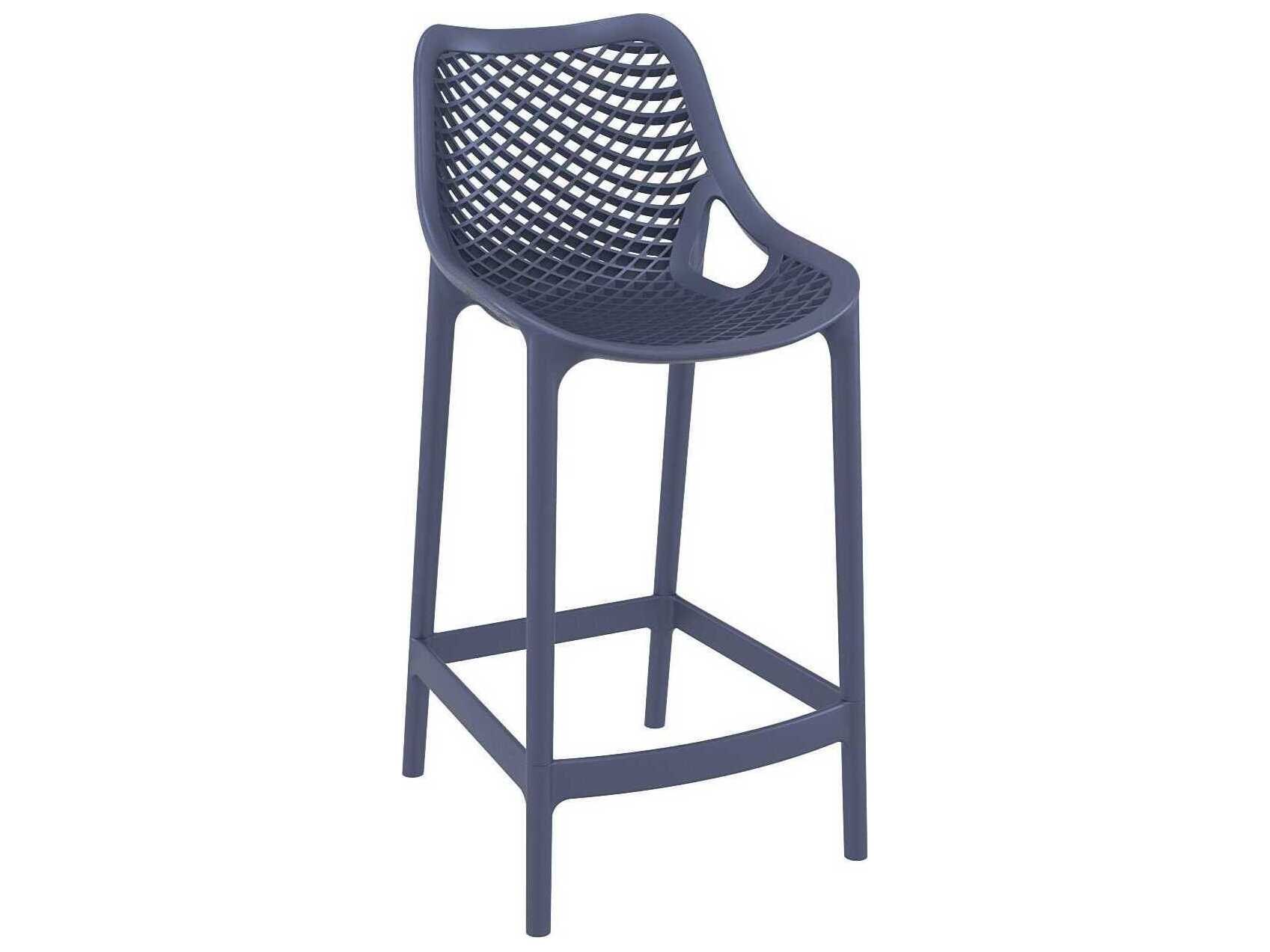 Compamia Air Dark Gray Polypropylene Resin Counter Stool (Set of 2)