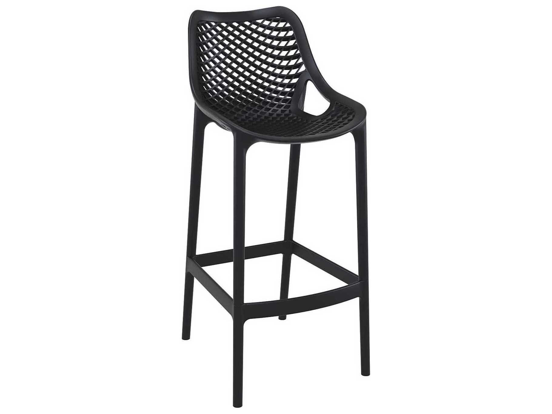 Compamia Air Black Polypropylene Resin Bar Stool (Set of 2)