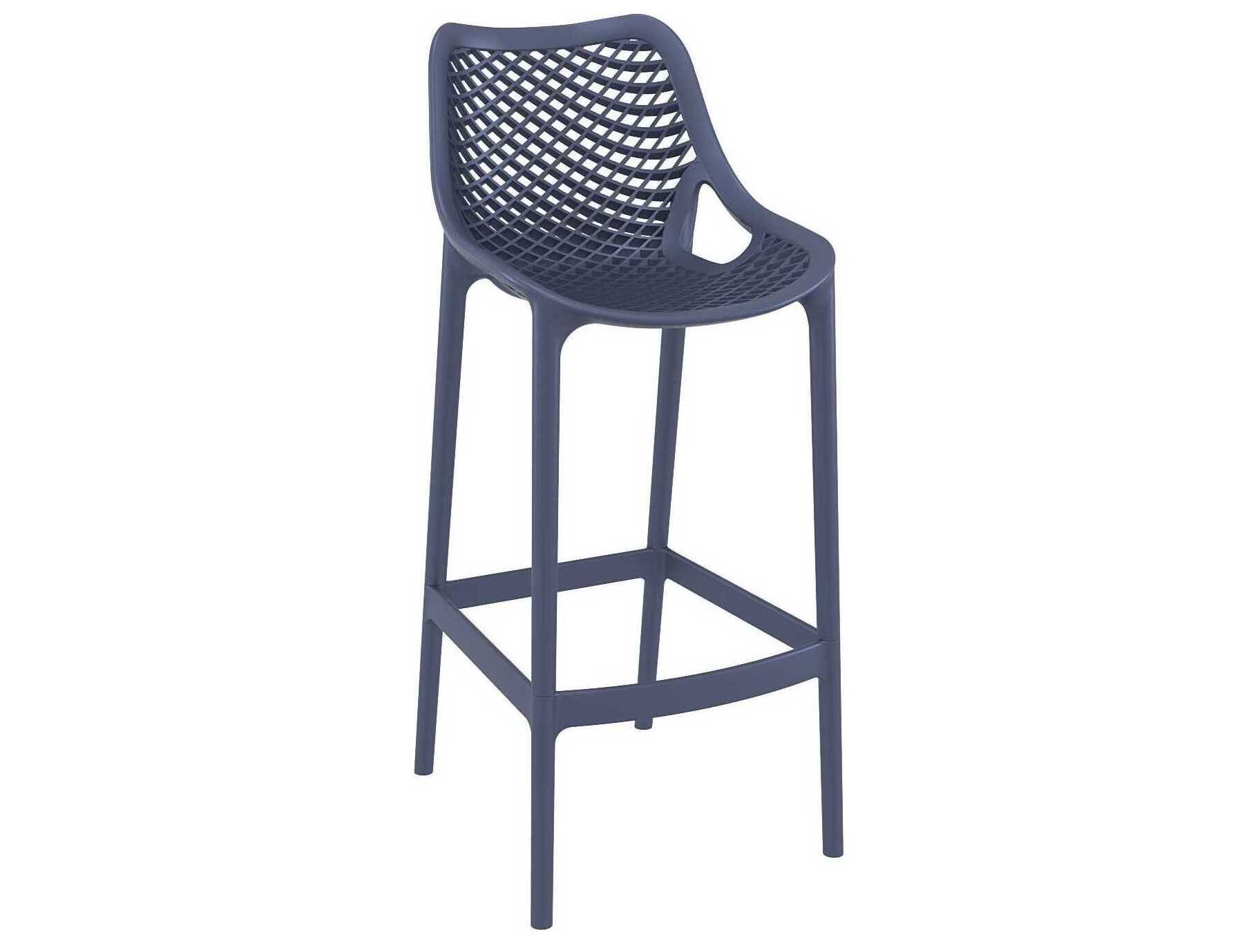 Compamia Air Dark Gray Polypropylene Resin Bar Stool (Set of 2)