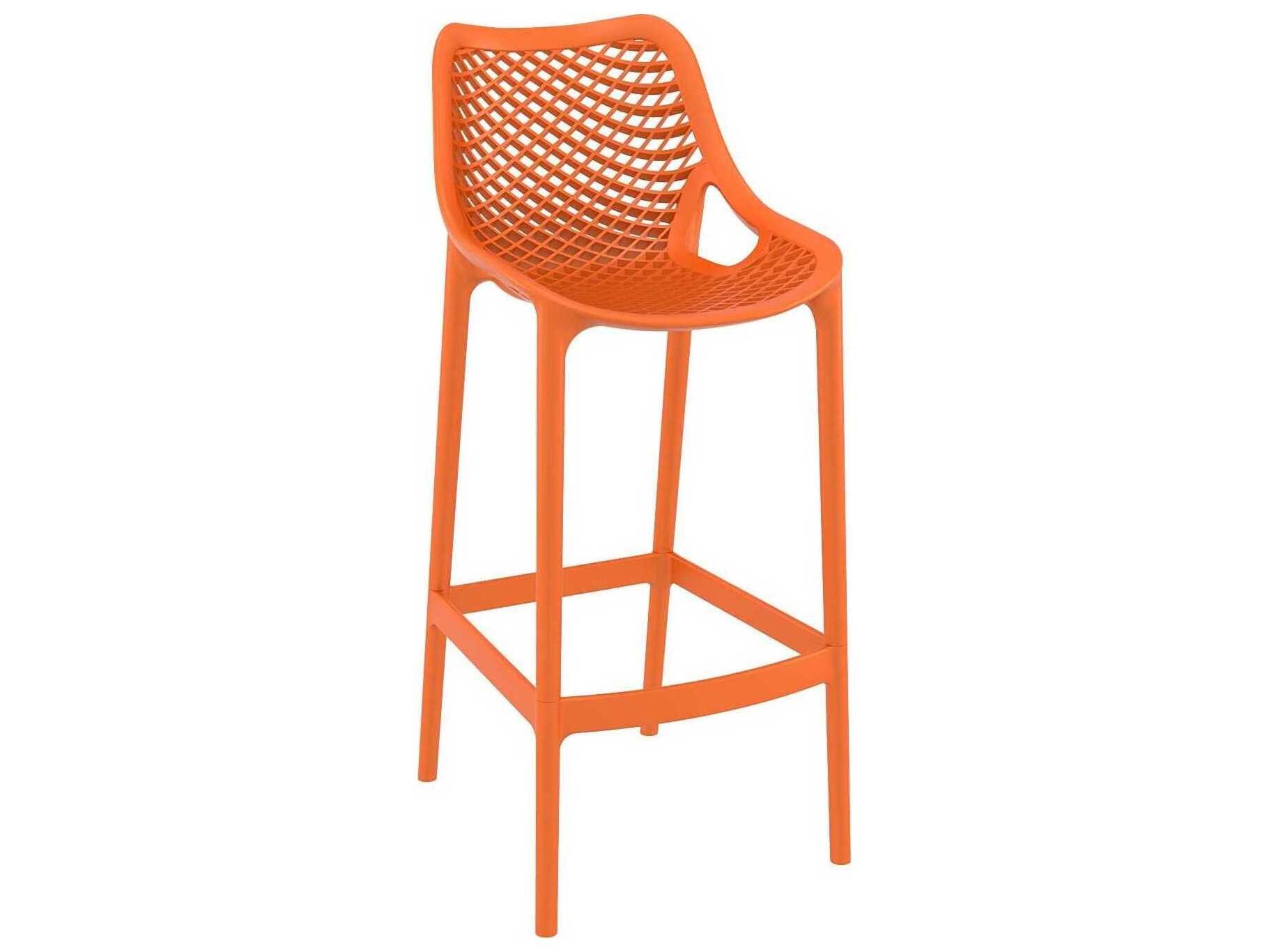 Compamia Air Orange Polypropylene Resin Bar Stool (Set of 2)