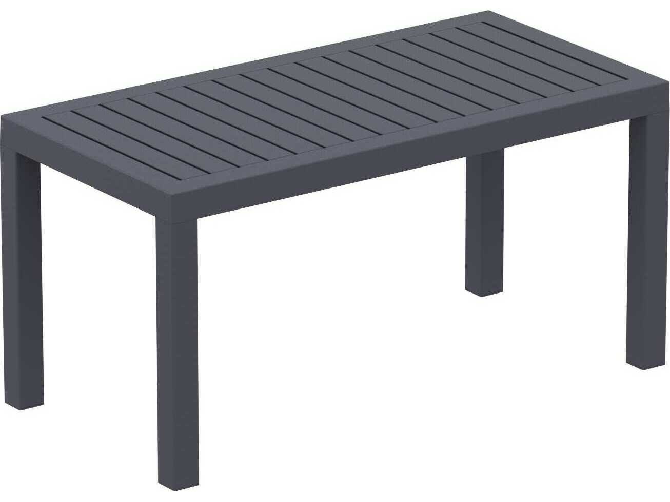 Compamia Ocean Dark Gray Polypropylene Rectangular Coffee Table