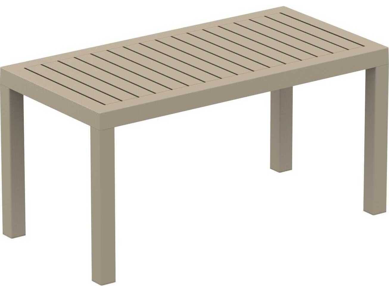 Compamia Ocean Taupe Polypropylene Rectangular Coffee Table