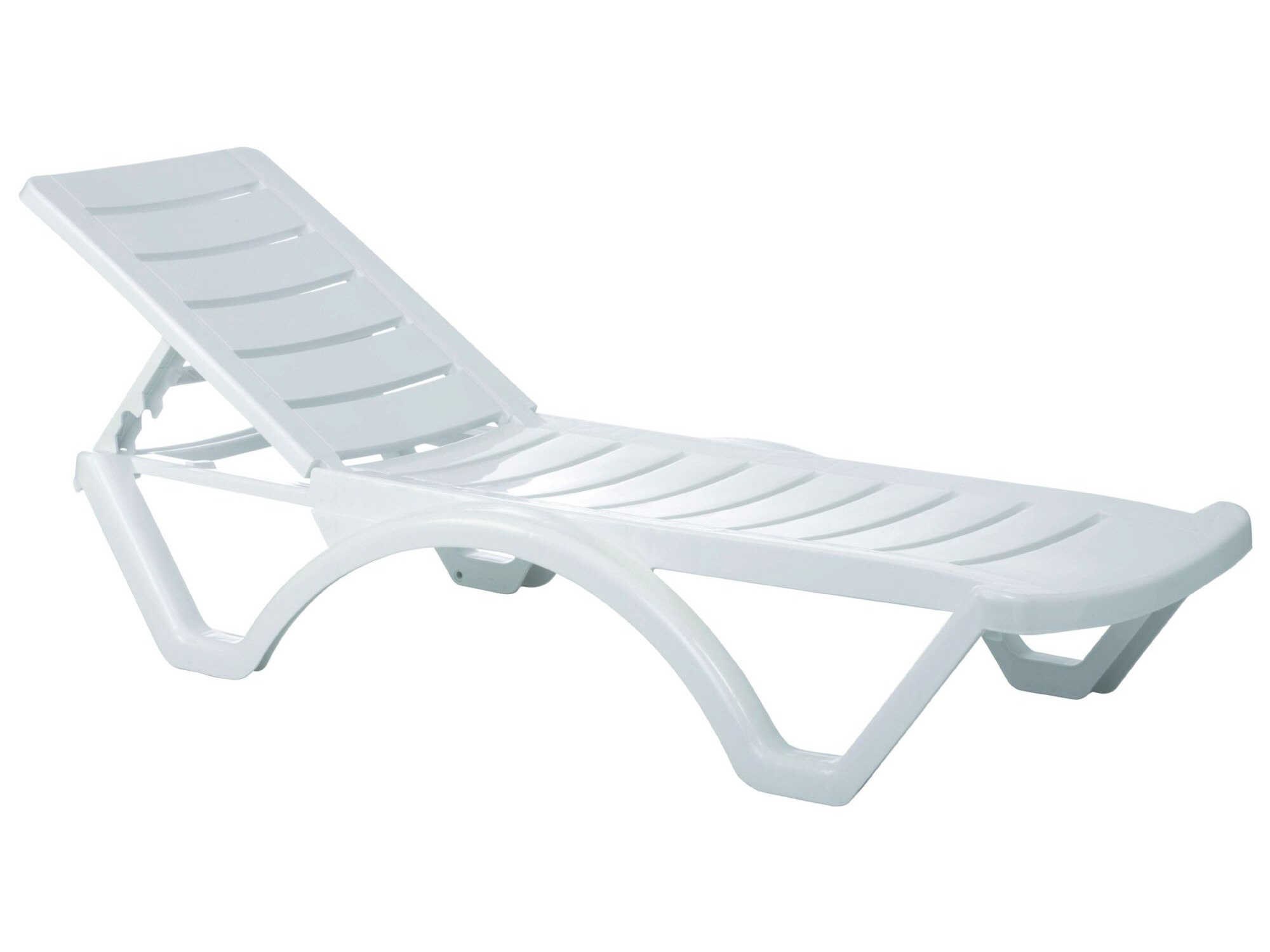 Compamia Aqua White Resin Chaise Lounge (Set of 4)