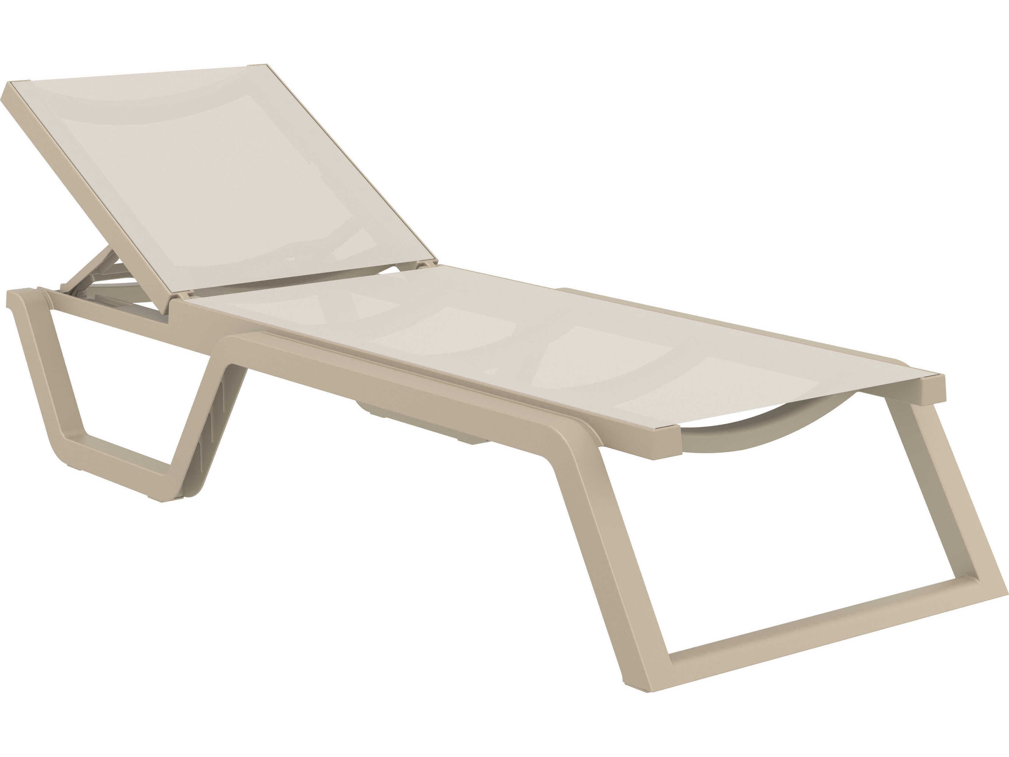 Compamia Rio Taupe Polypropylene Sling Chaise Lounge (Set of 4)