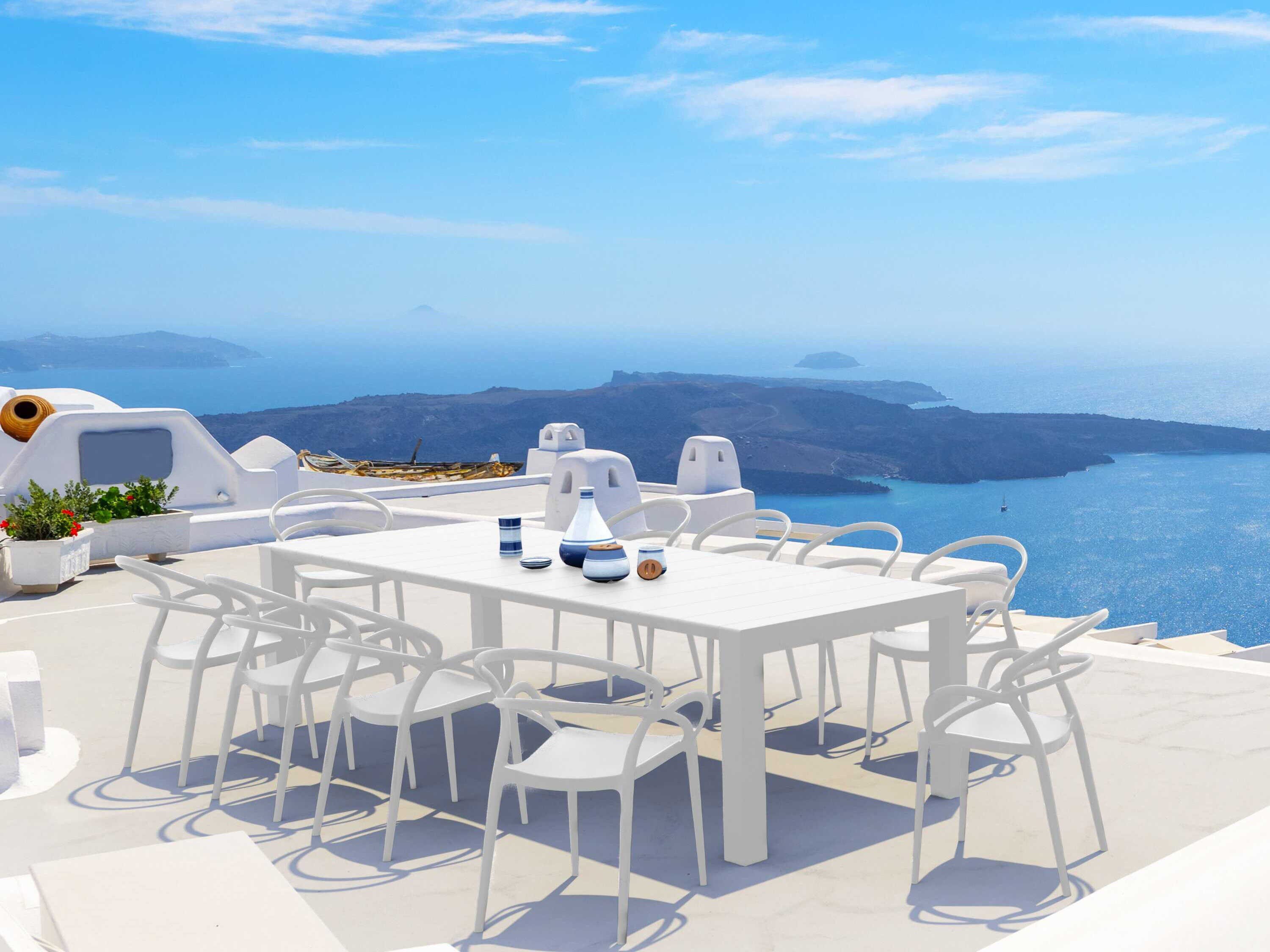 Compamia Mila White Resin Dining Set