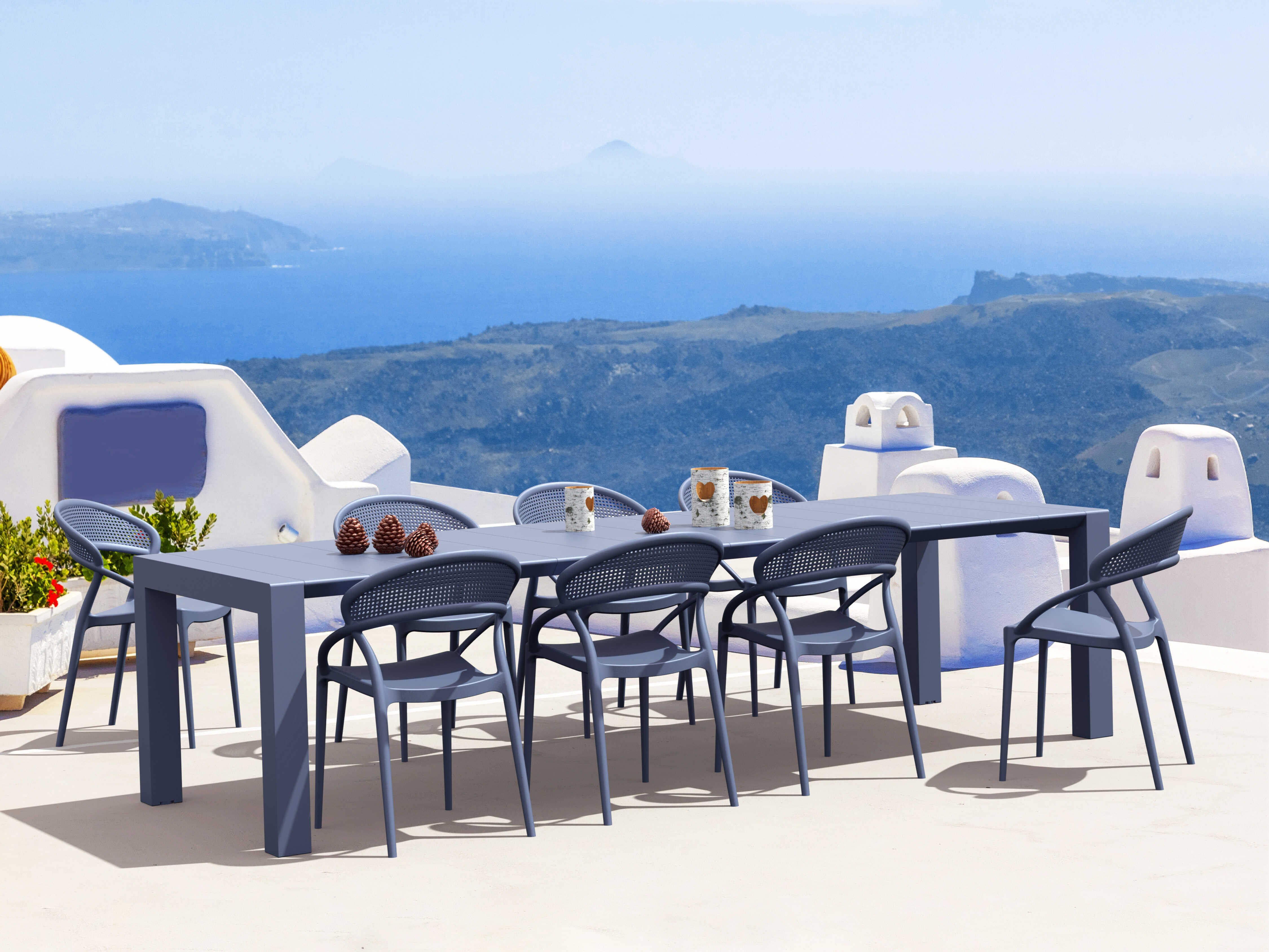 Compamia Sunset Dark Gray Resin Dining Set