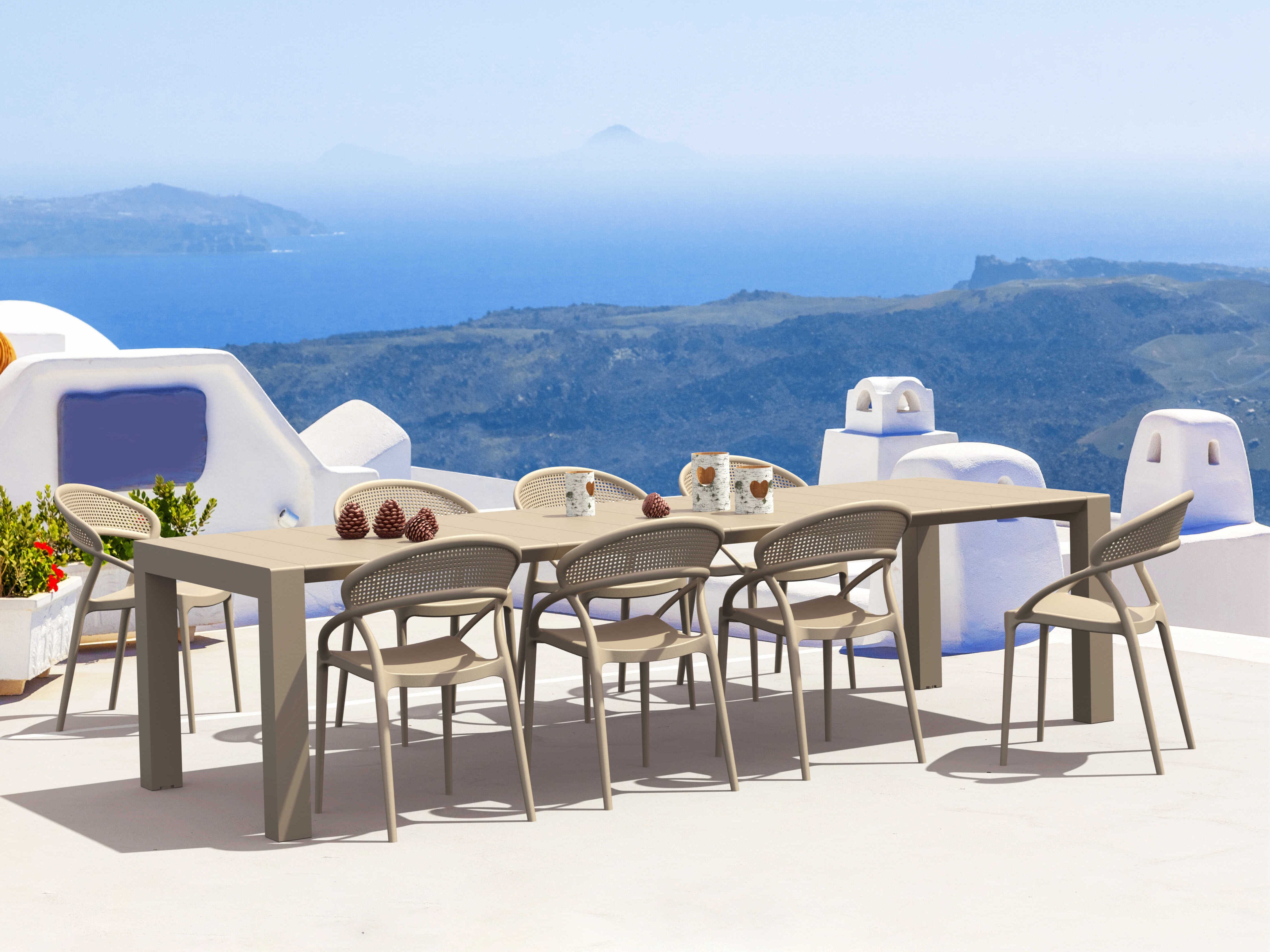 Compamia Sunset Taupe Resin Dining Set
