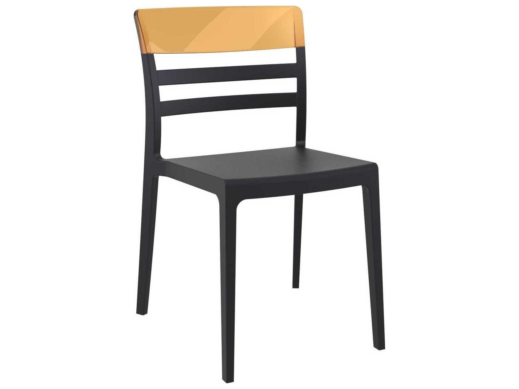 Compamia Moon Black Transparent Amber Polypropylene Dining Chair (Set of 2)