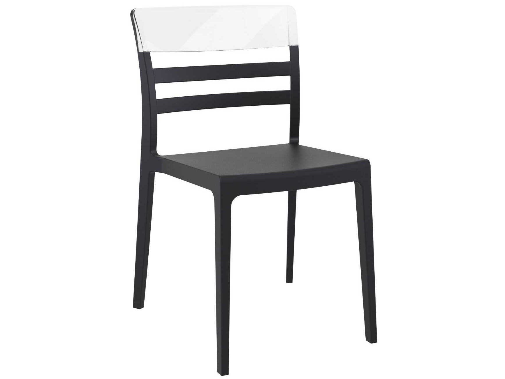Compamia Moon Black Transparent Clear Polypropylene Dining Chair (Set of 2)