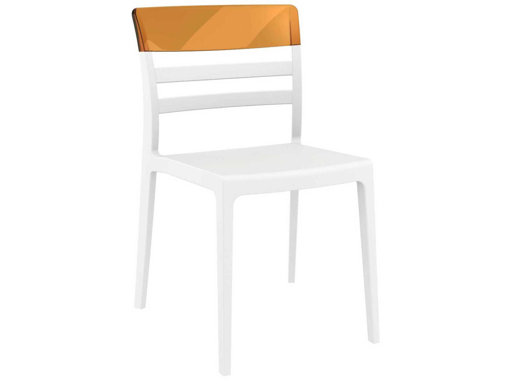 Compamia Moon White Transparent Amber Polypropylene Dining Chair (Set of 2)