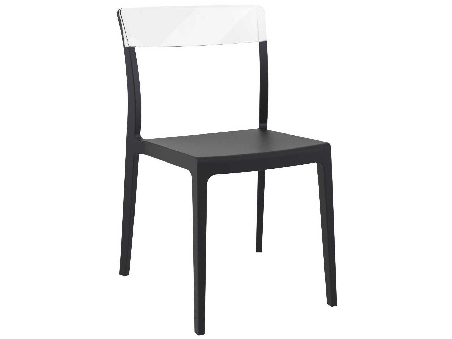 Compamia Flash Black Transparent Clear Polypropylene Dining Chair (Set of 2)