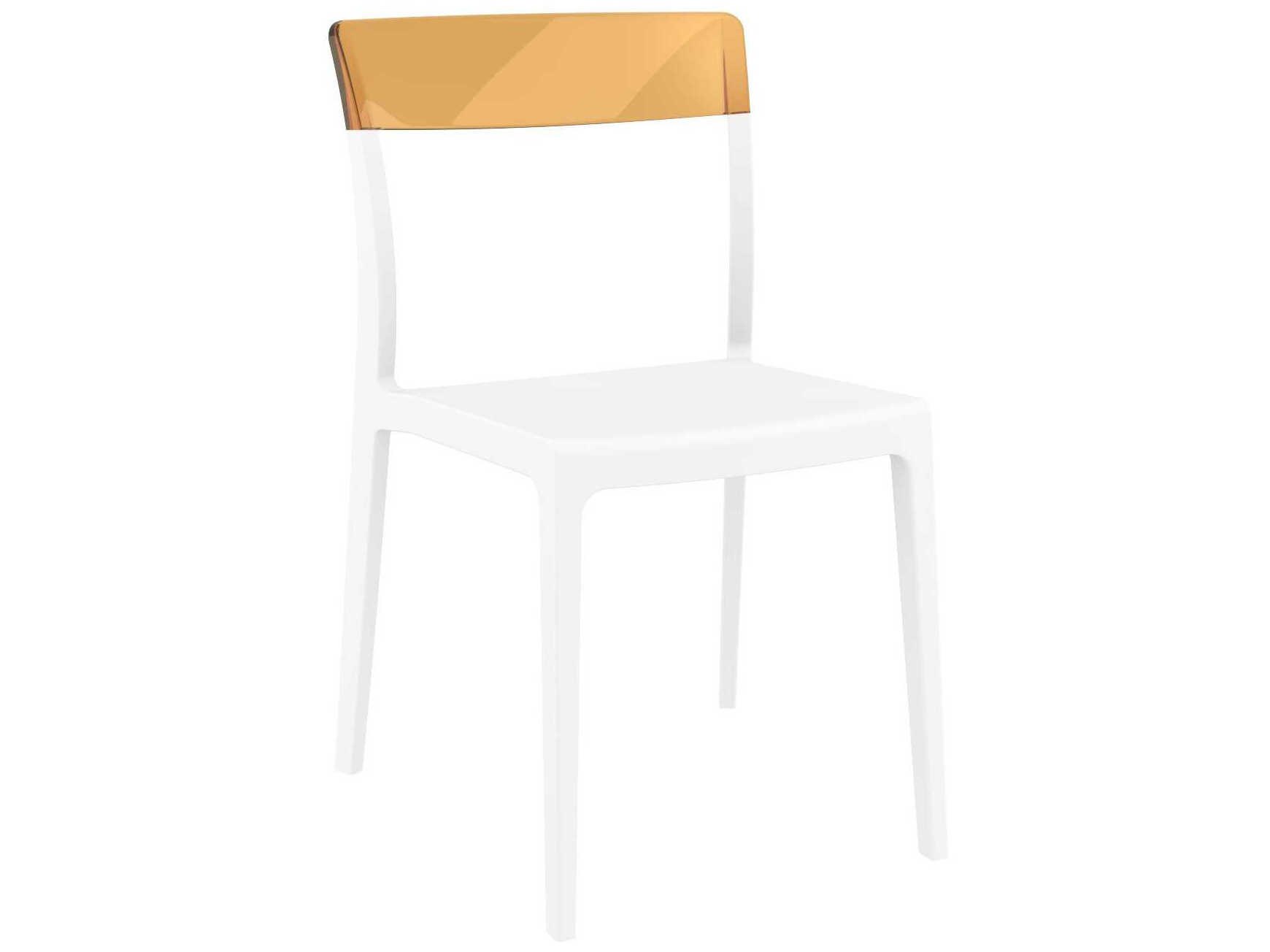Compamia Flash White Transparent Amber Polypropylene Dining Chair (Set of 2)