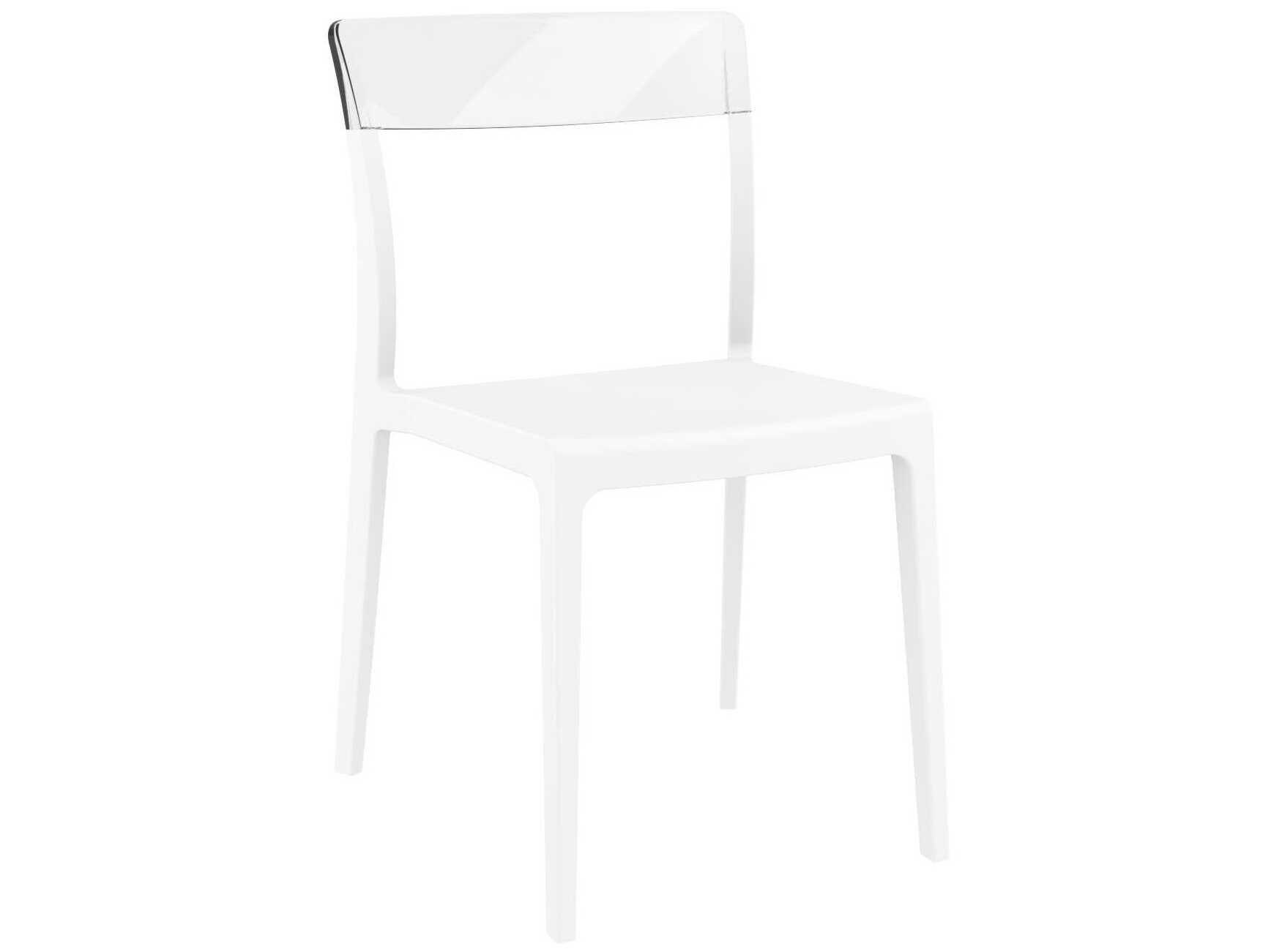 Compamia Flash White Transparent Clear Polypropylene Dining Chair (Set of 2)
