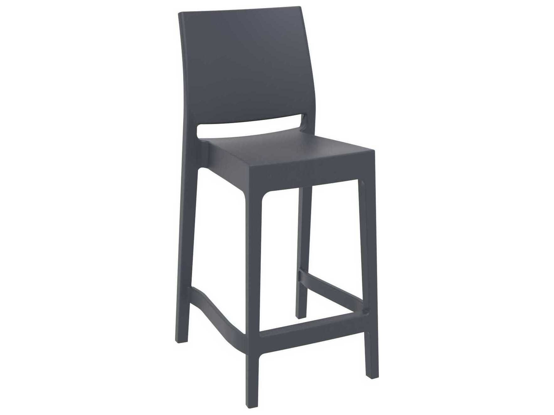 Compamia Maya Dark Gray Resin Counter Stool (Set of 2)