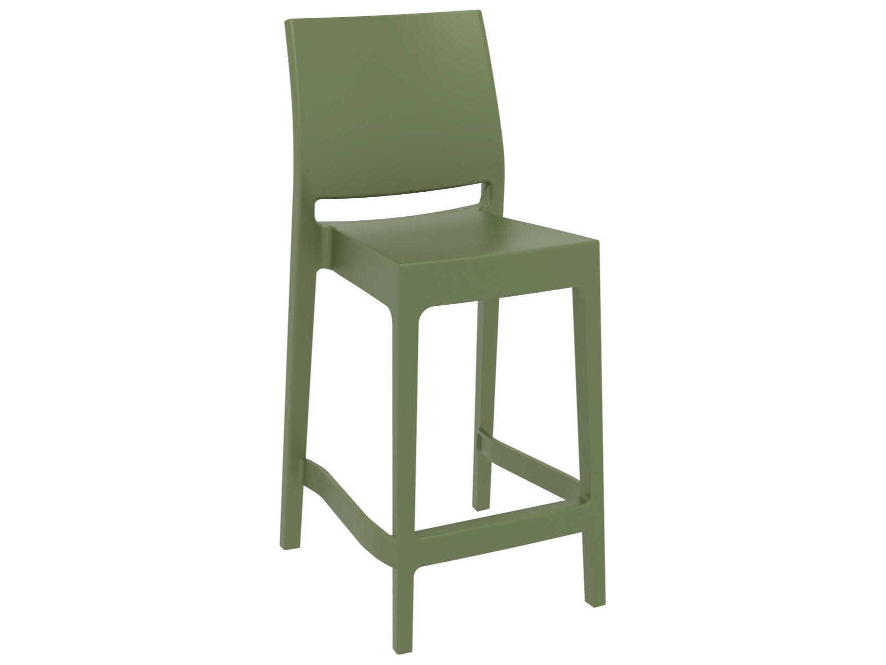 Compamia Maya Olive Green Resin Counter Stool (Set of 2)