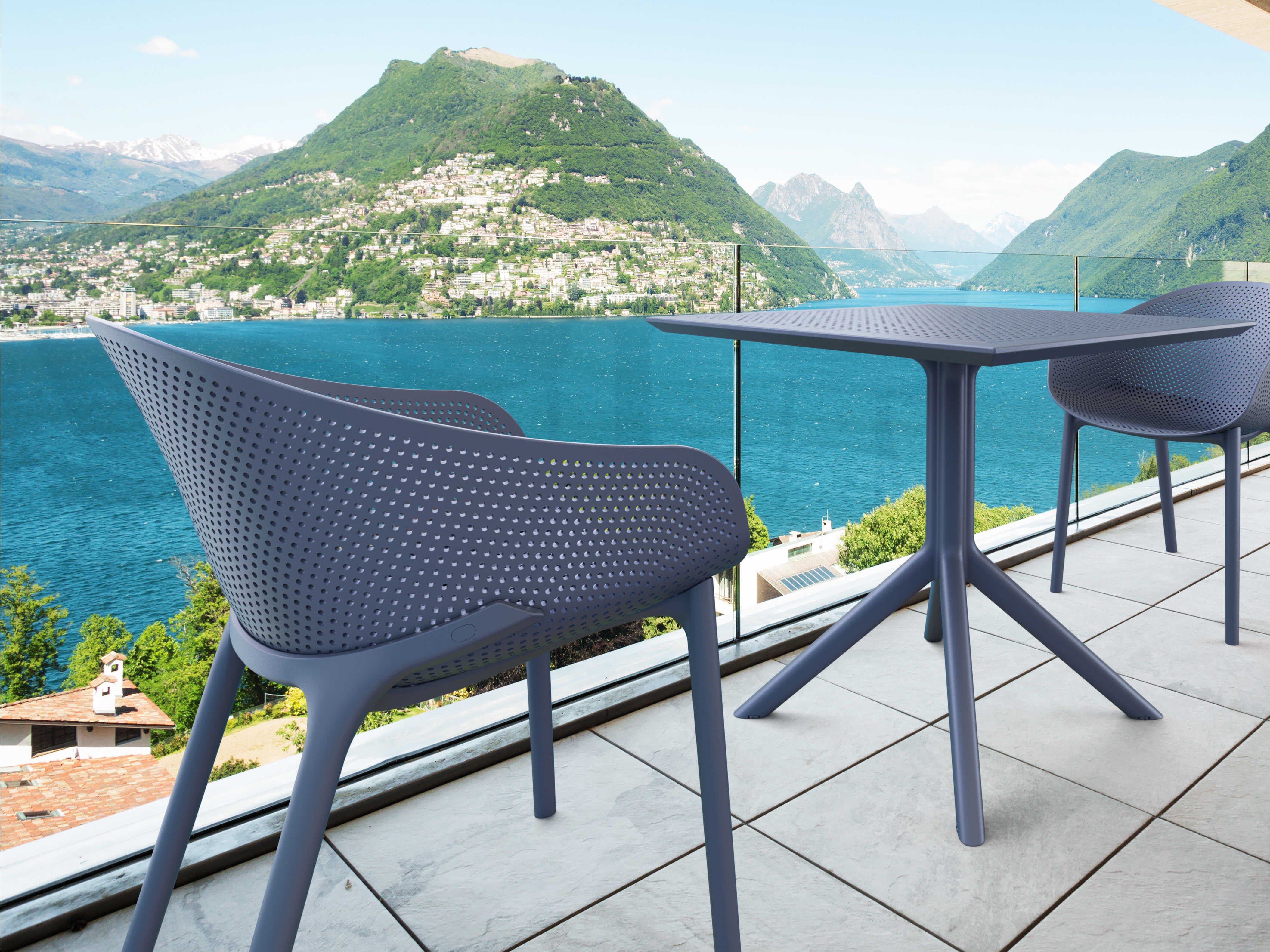 Compamia Sky Dark Gray Resin Dining Set