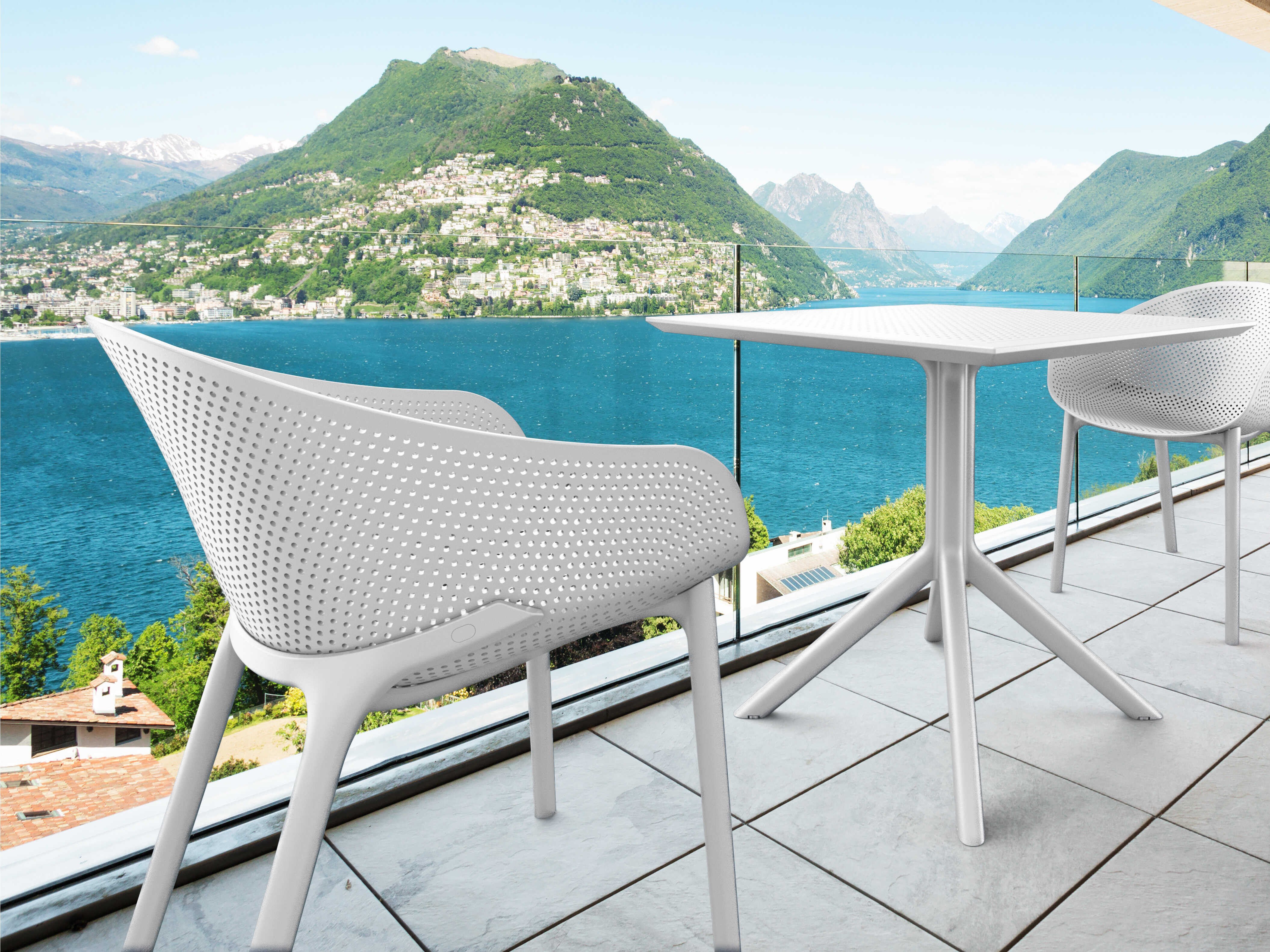 Compamia Sky White Resin Dining Set