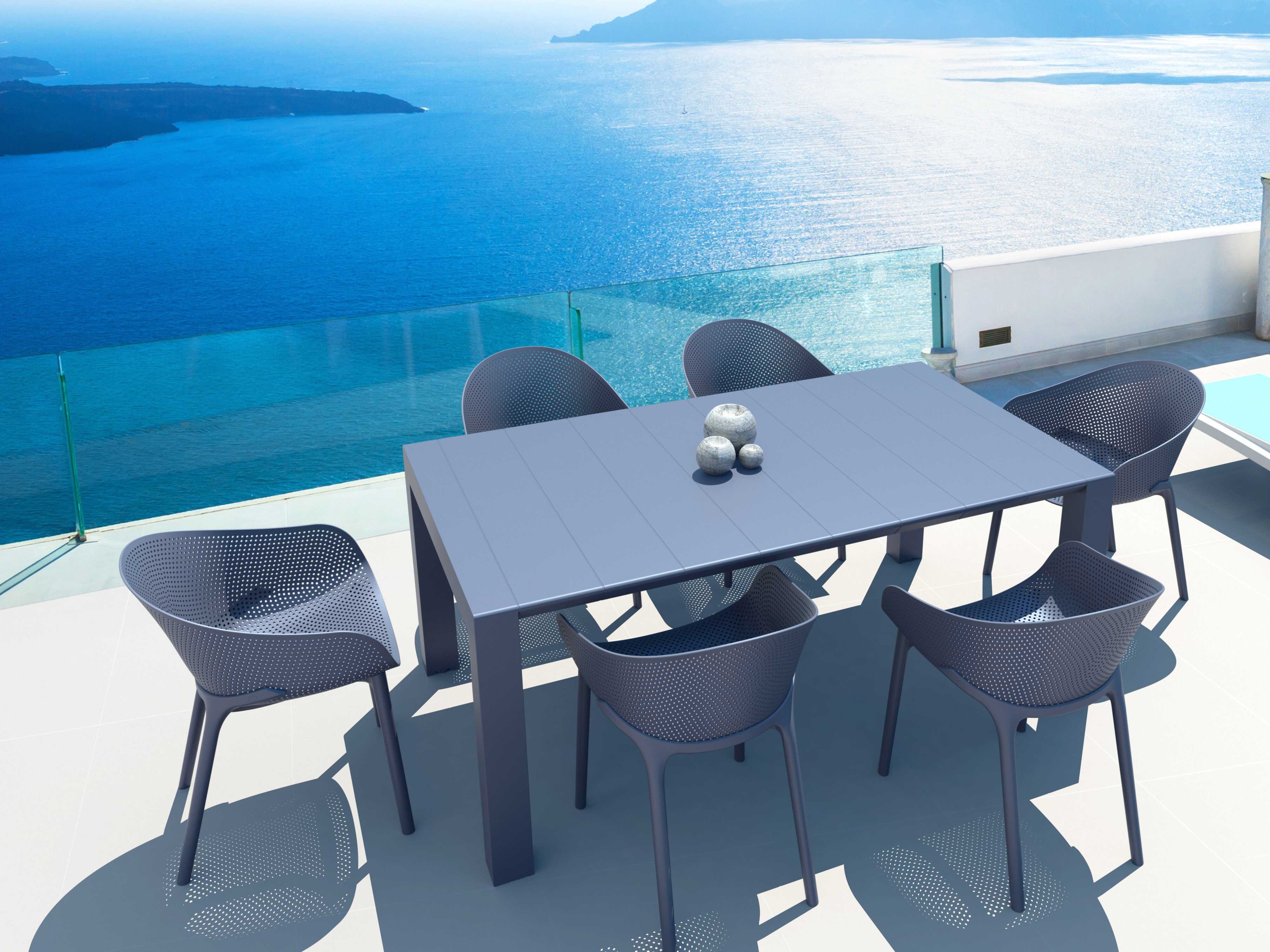 Compamia Sky Dark Gray Resin Dining Set