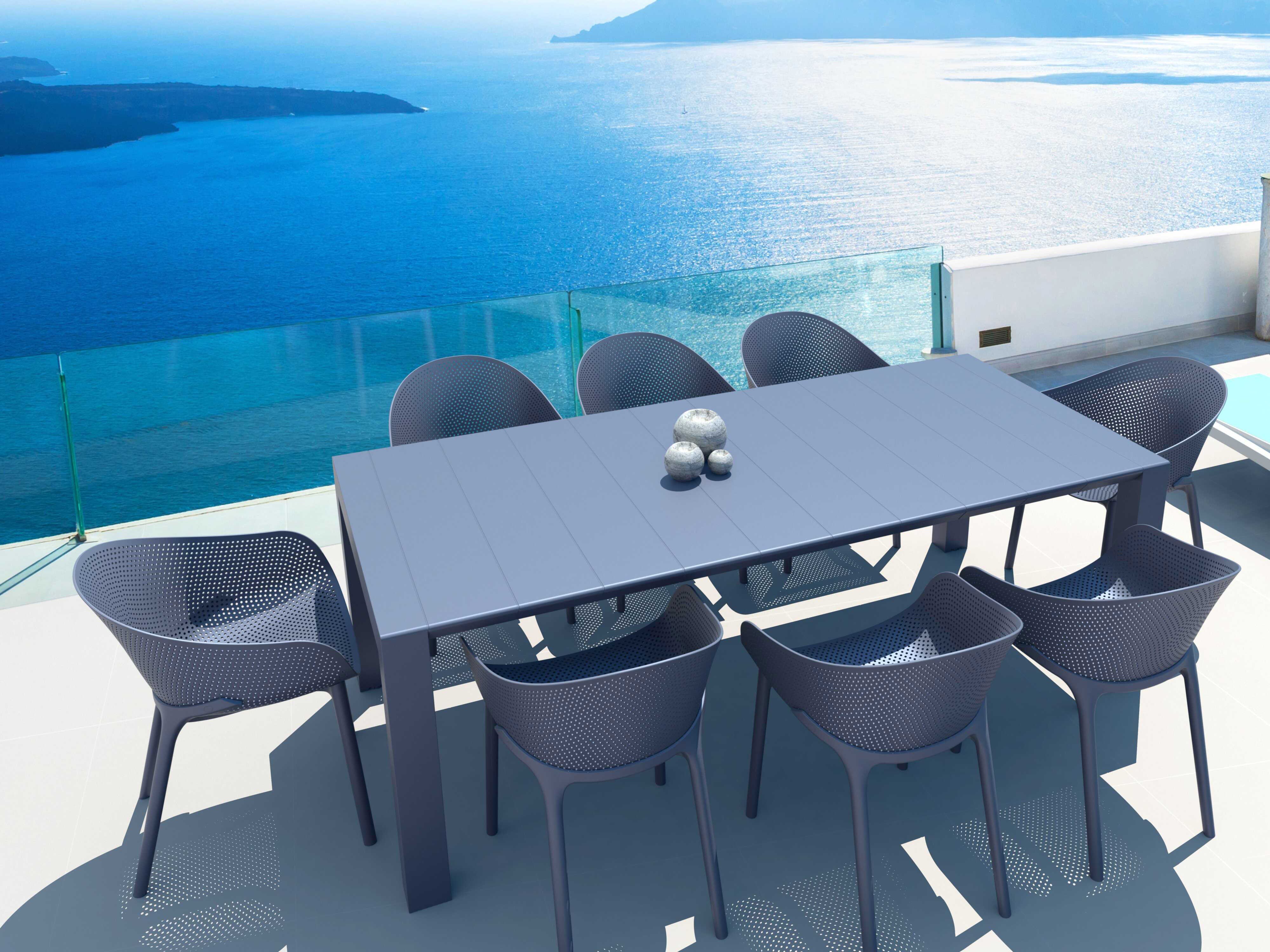 Compamia Sky Dark Gray Resin Dining Set