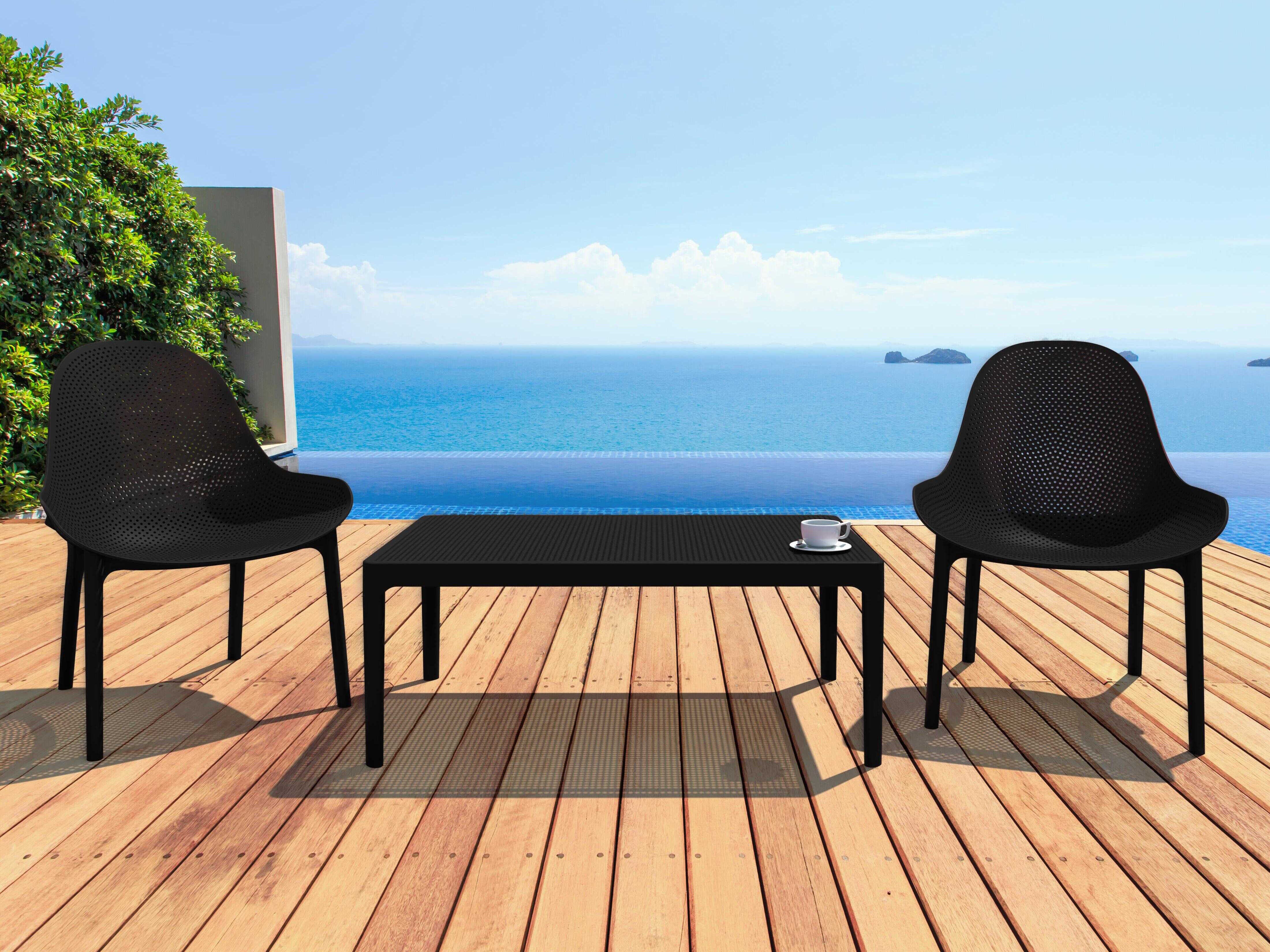 Compamia Sky Black Resin Lounge Set