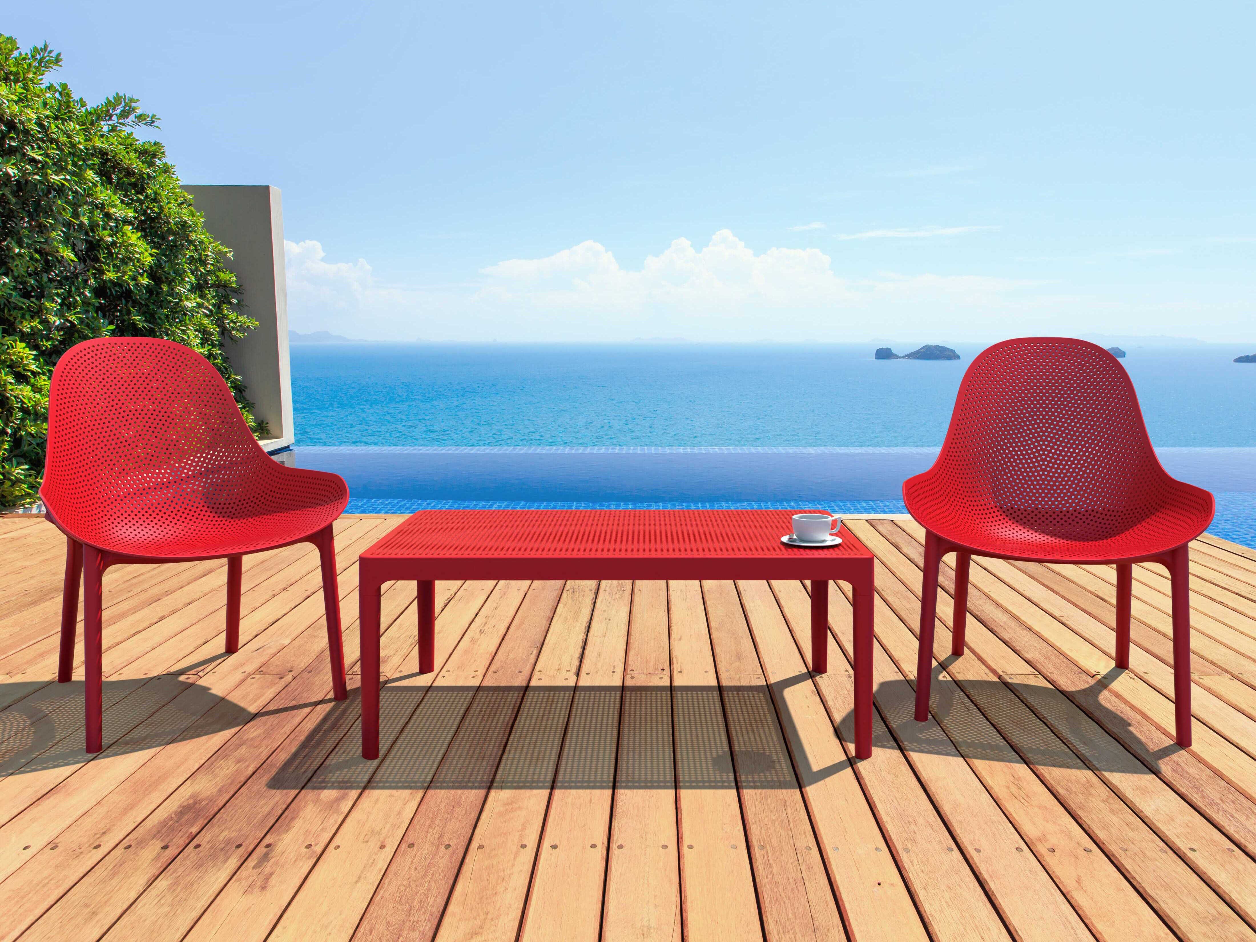 Compamia Sky Red Resin Lounge Set