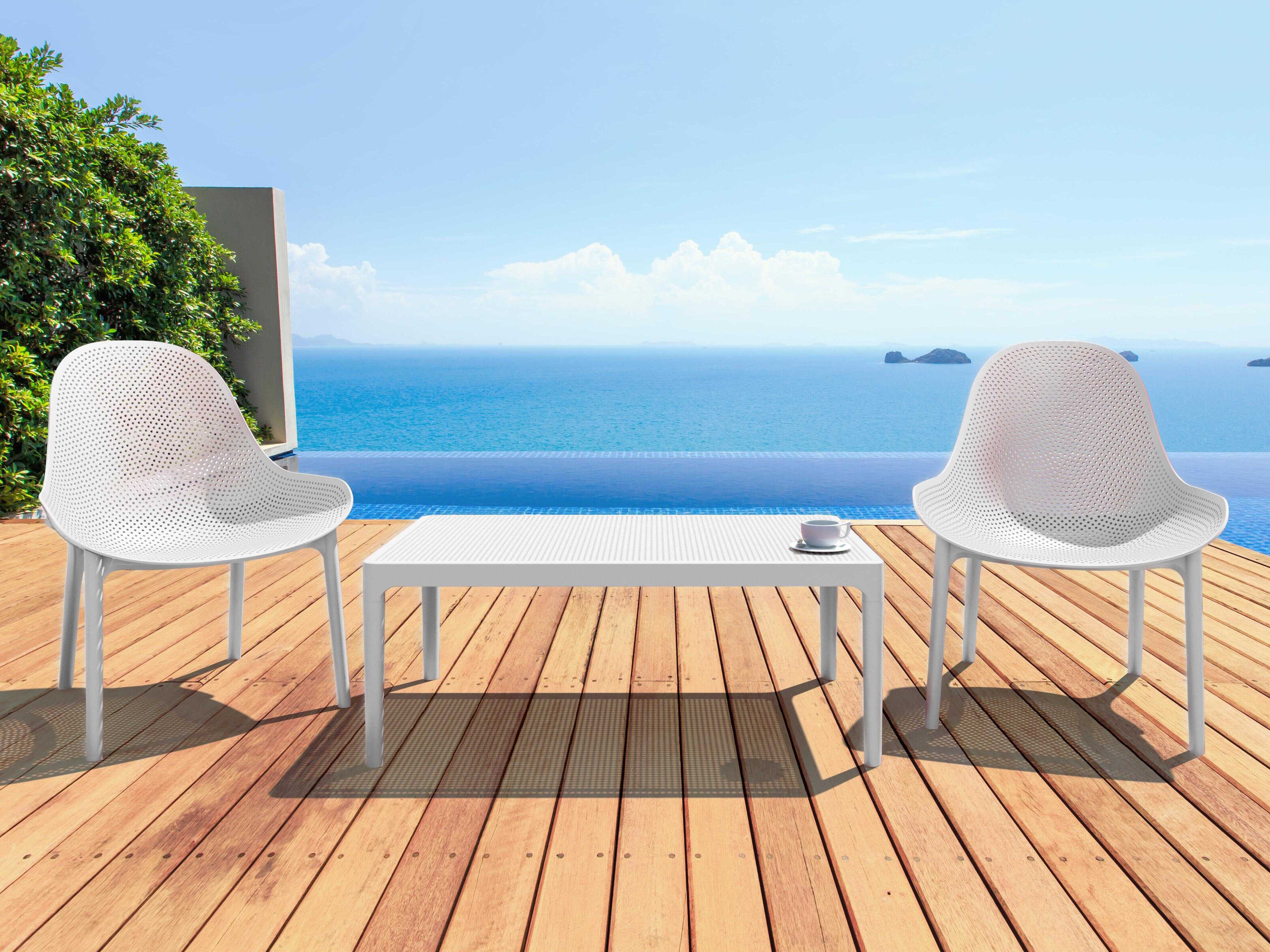 Compamia Sky White Resin Lounge Set