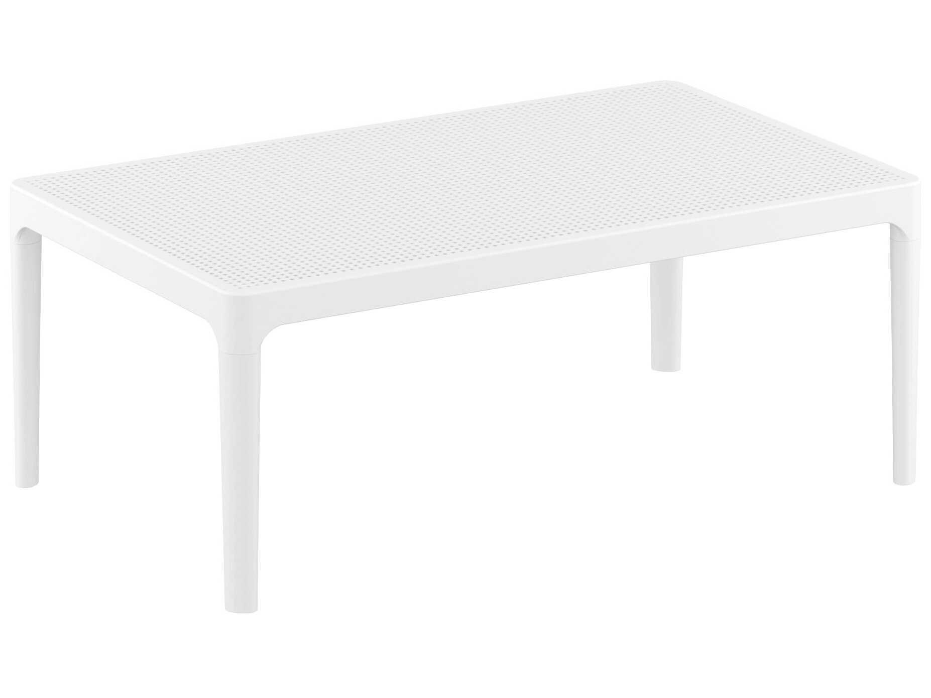 Compamia Sky White Polypropylene Rectangular Coffee Table