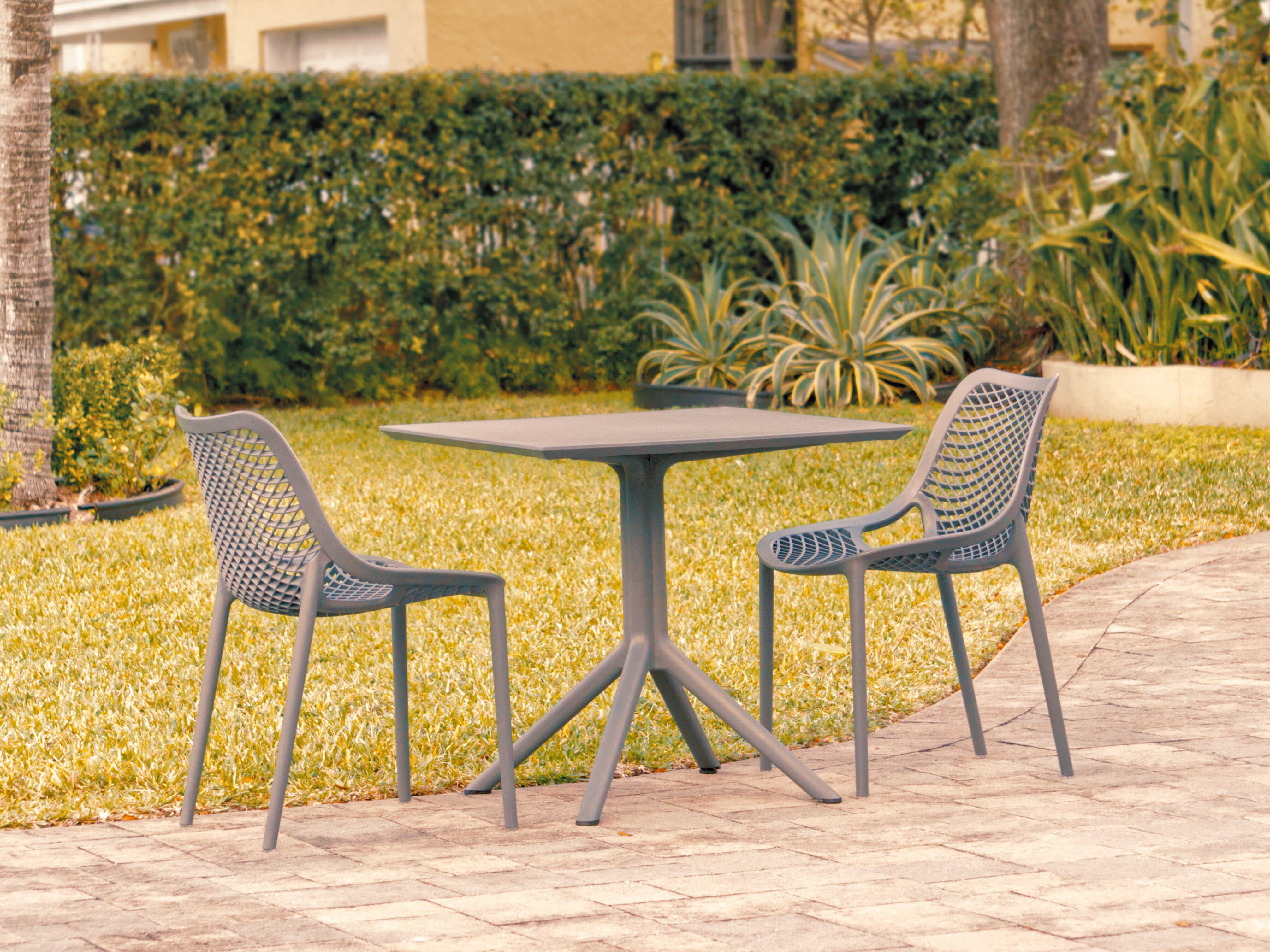 Compamia Air Dark Gray Polypropylene Dining Set